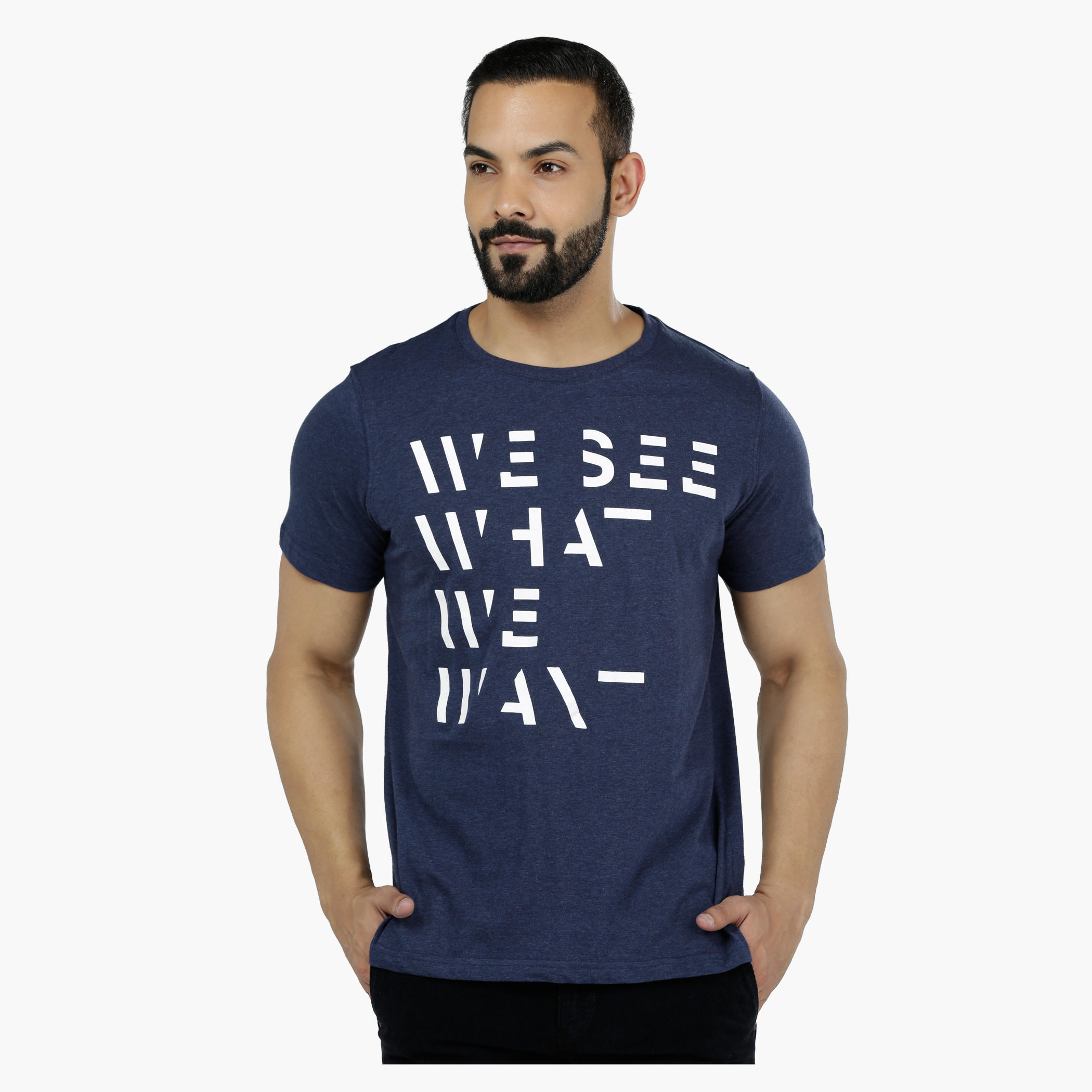Printed Round Neck Short Sleeves Cotton T-Shirt-men-clothing-tshirtsandpolos-tshirts-image-1