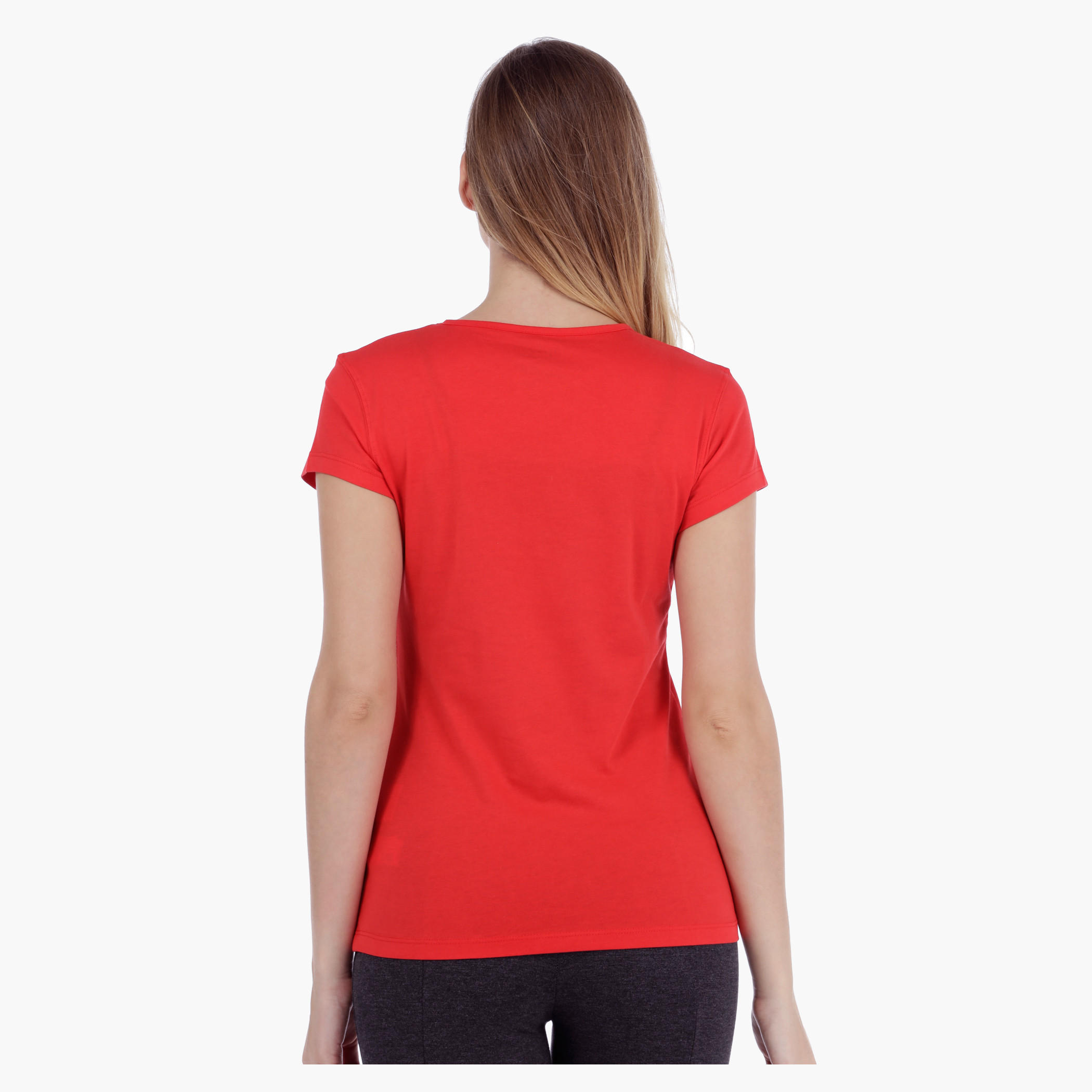 Basic Printed Short-sleeved T-shirt with Bio-wash-women-clothing-tshirts-image-2
