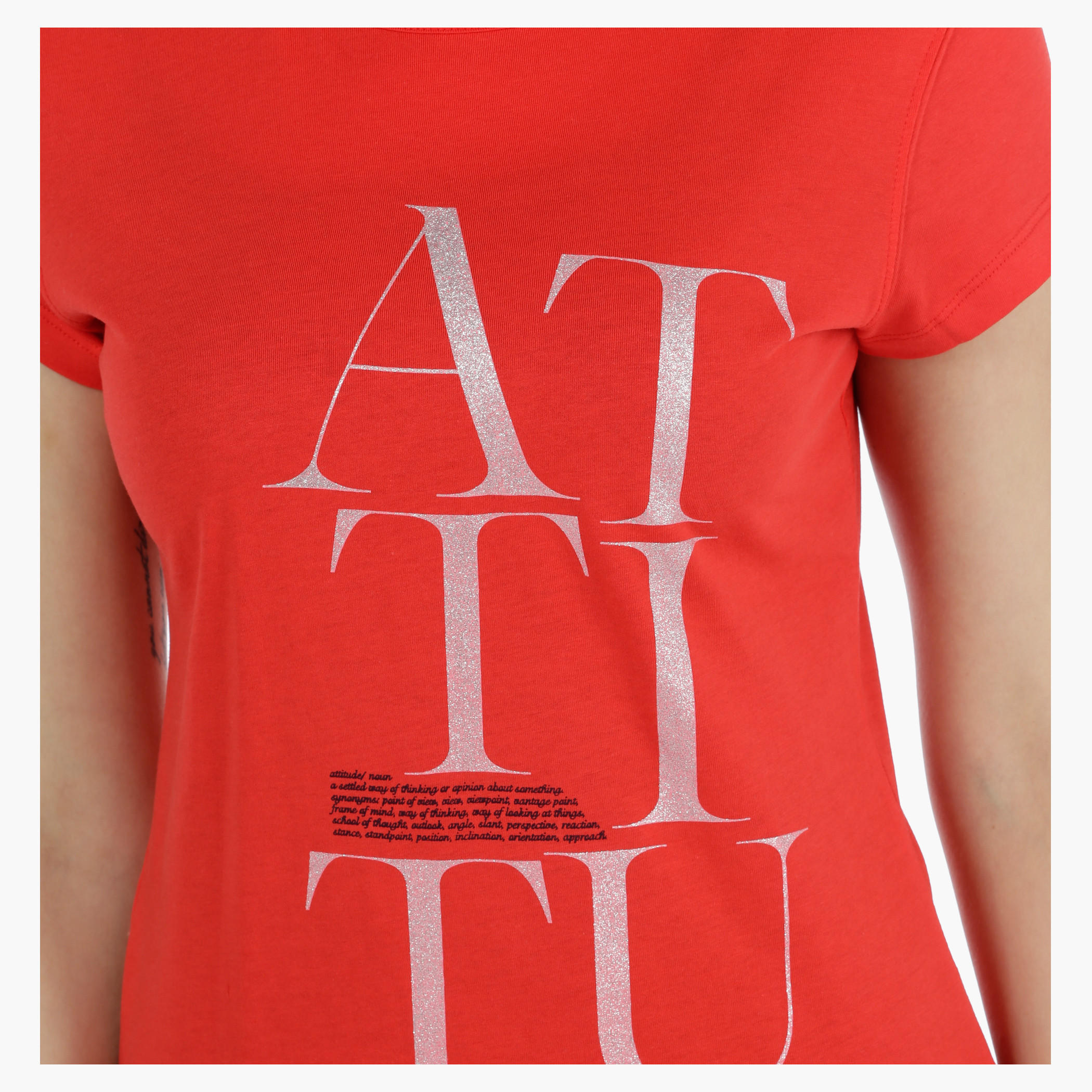 Basic Printed Short-sleeved T-shirt with Bio-wash-women-clothing-tshirts-image-4