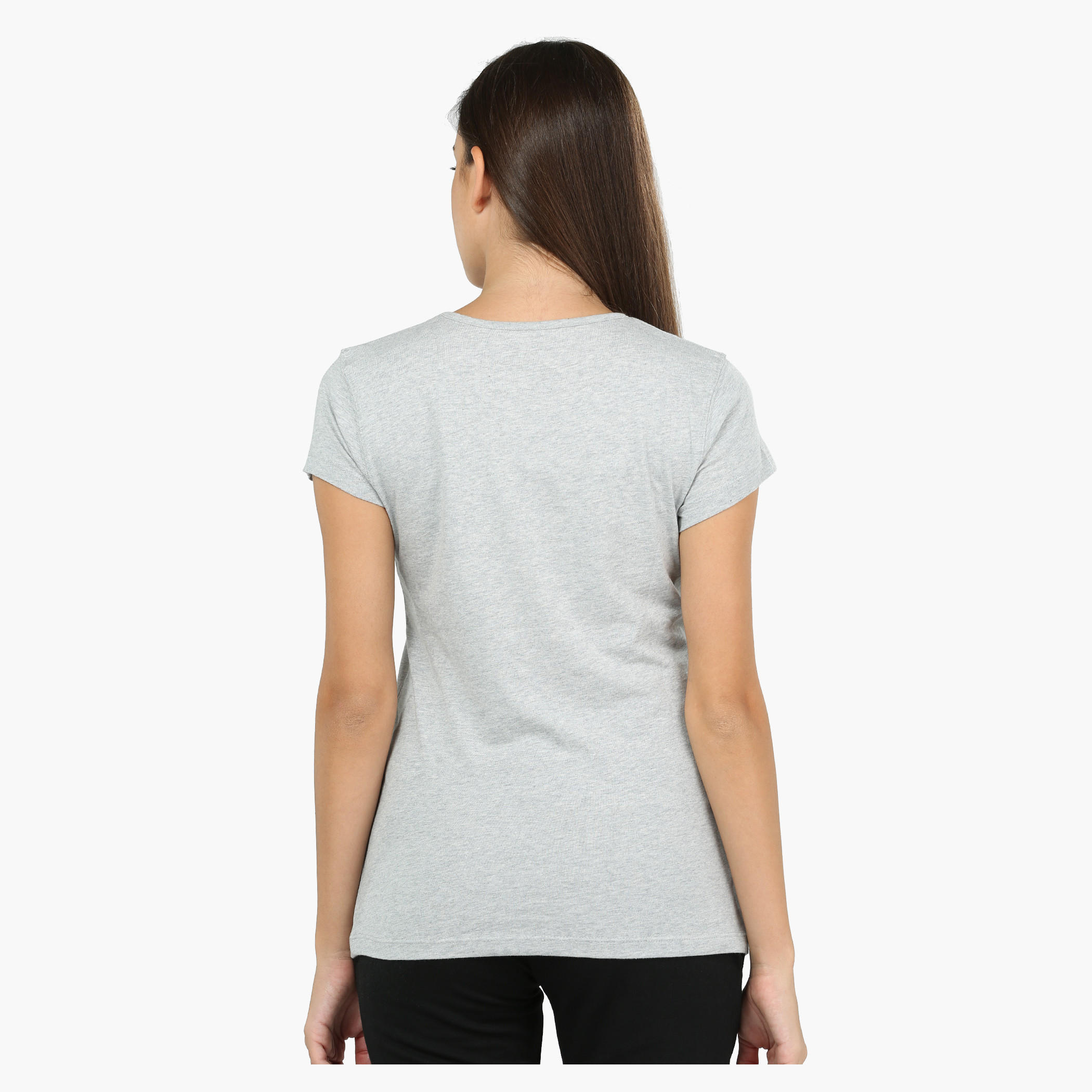 Printed Round Neck Short Sleeves T-Shirt in Slim Fit-women-clothing-tshirts-image-2