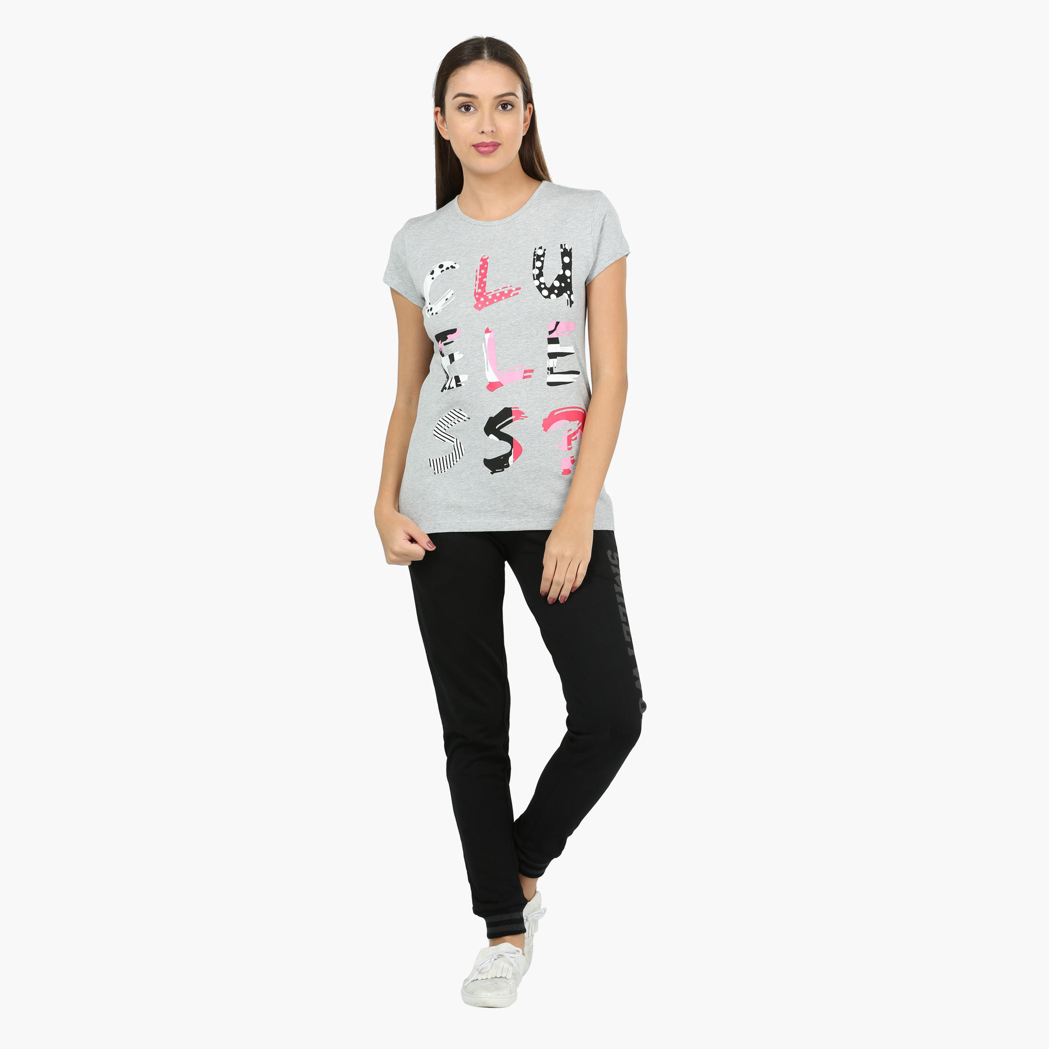 Printed Round Neck Short Sleeves T-Shirt in Slim Fit-women-clothing-tshirts-image-5