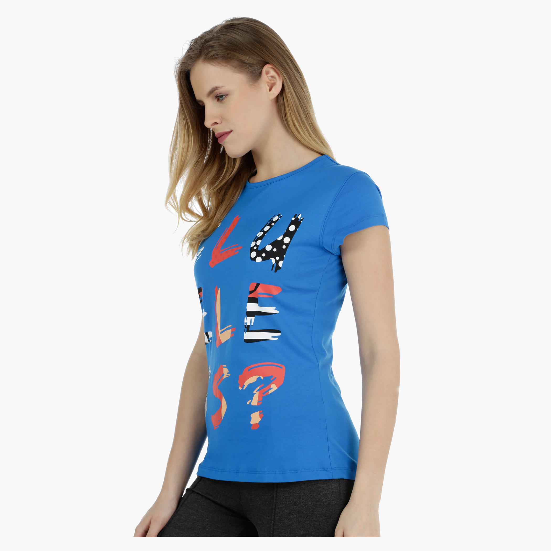 Basic Printed Short-sleeved T-shirt with Bio-wash-women-clothing-tshirts-image-3