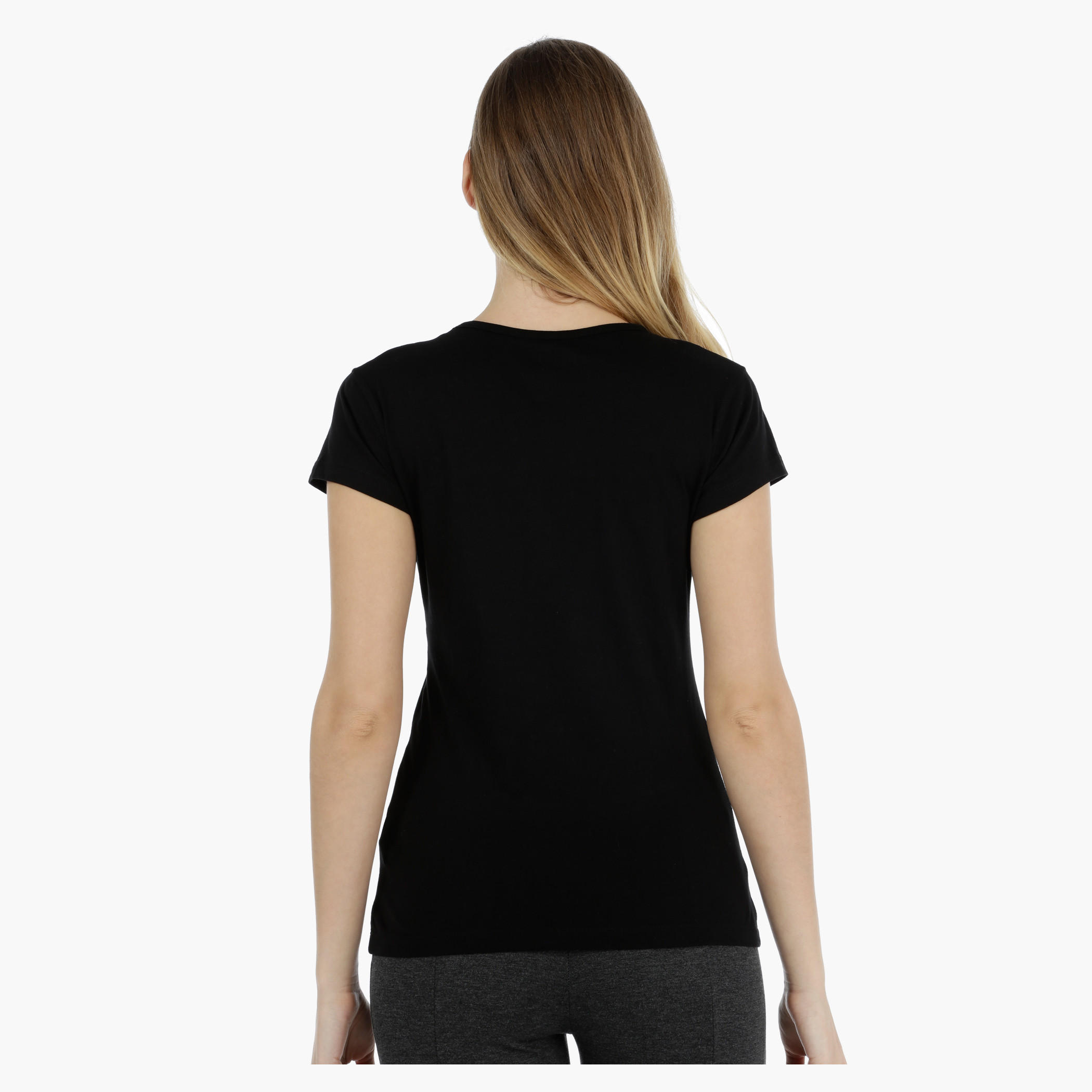 Basic Printed Short-sleeved T-shirt with Bio-wash-women-clothing-tshirts-image-2