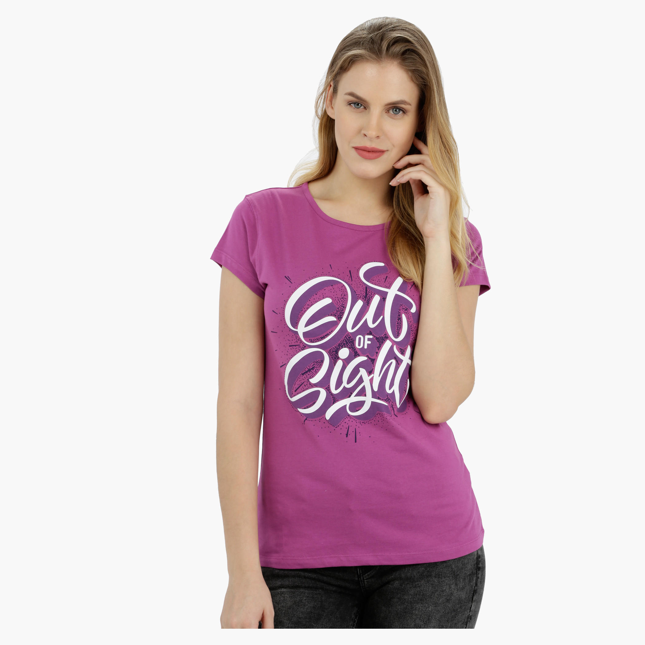 Printed Short Sleeves Round Neck Cotton T-Shirt-women-clothing-tshirts-image-1