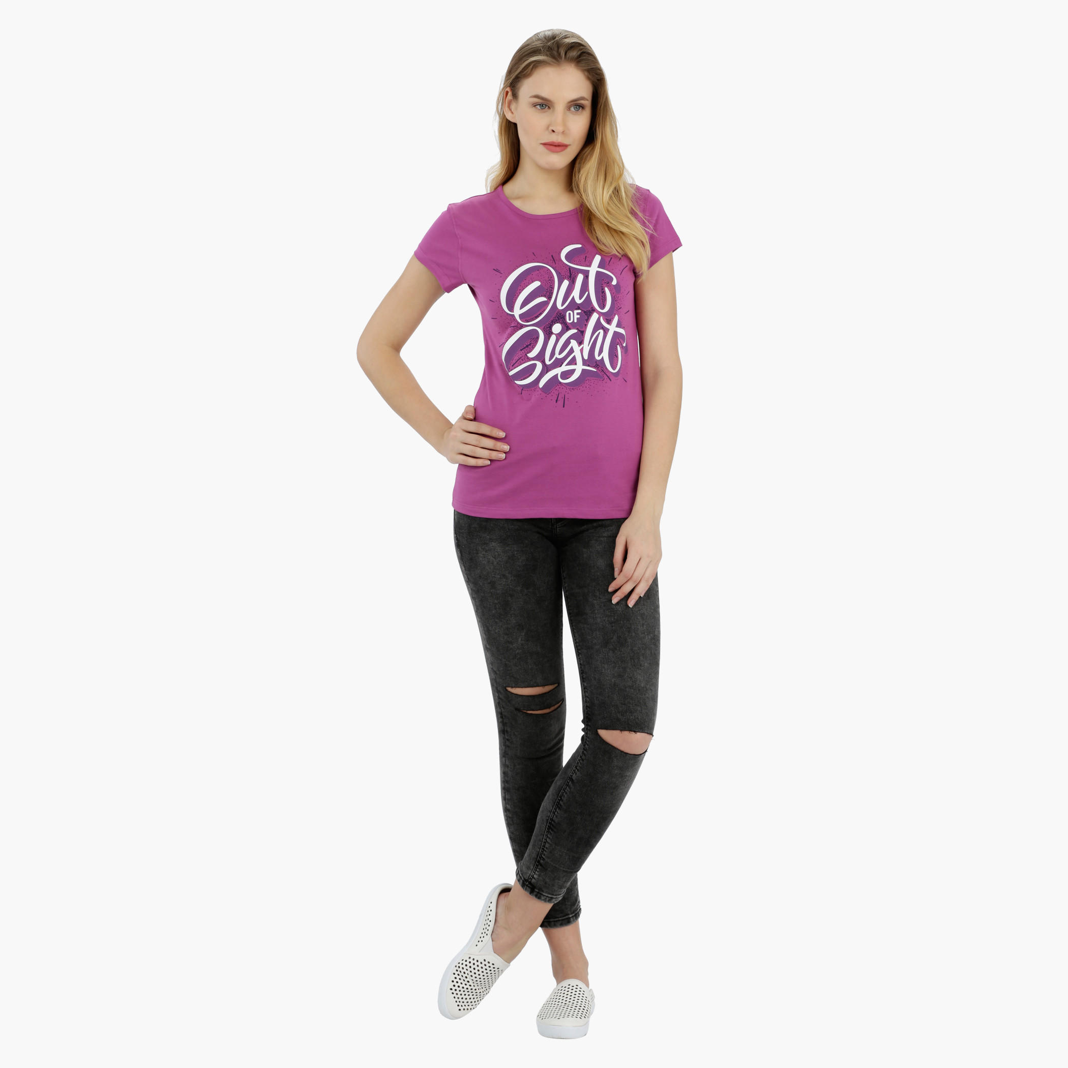 Printed Short Sleeves Round Neck Cotton T-Shirt-women-clothing-tshirts-image-5