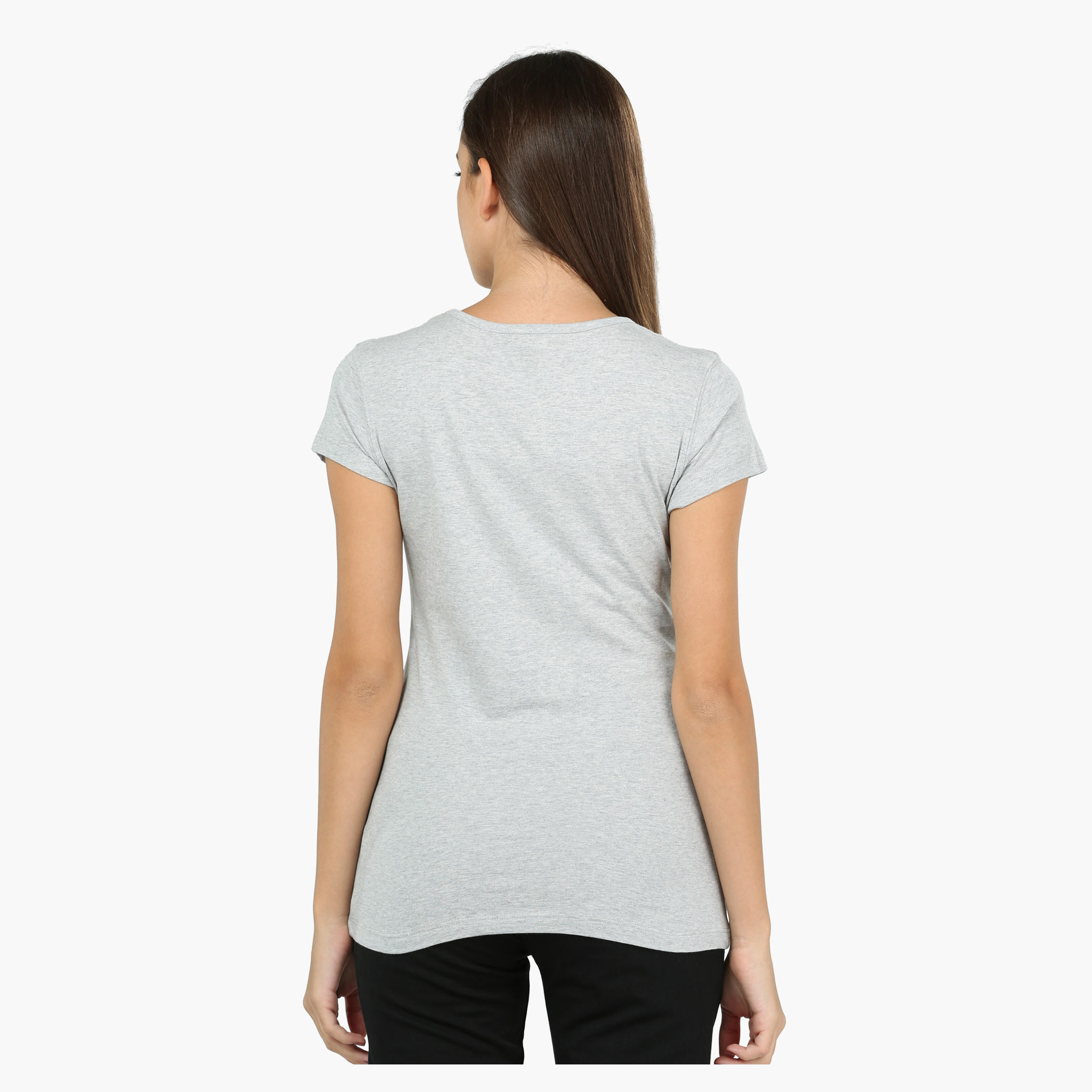 Printed Round Neck Short Sleeves T-Shirt in Slim Fit-women-clothing-tshirts-image-2