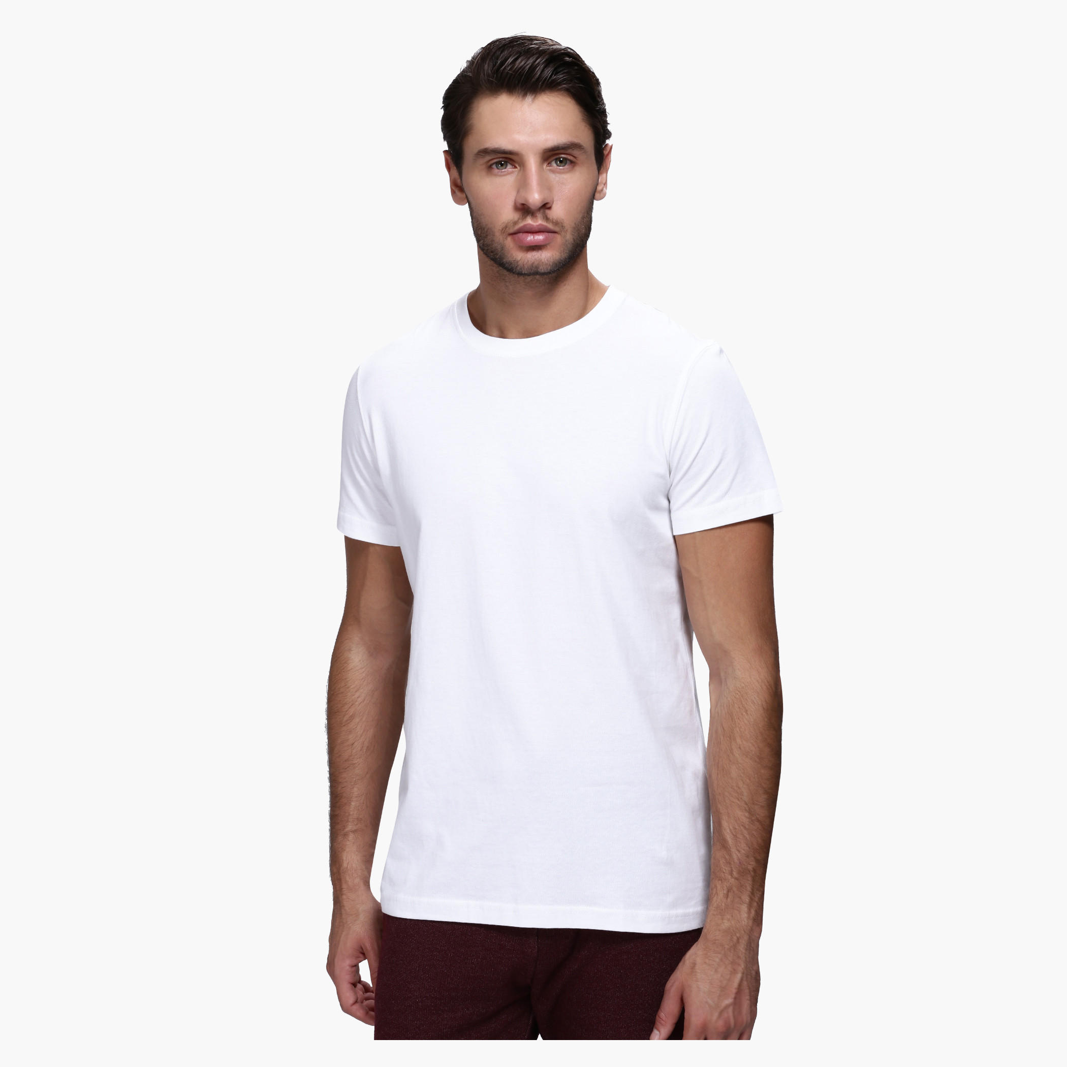 Round Neck T-Shirt with Short Sleeves in Slim Fit-men-clothing-tshirtsandpolos-tshirts-image-1