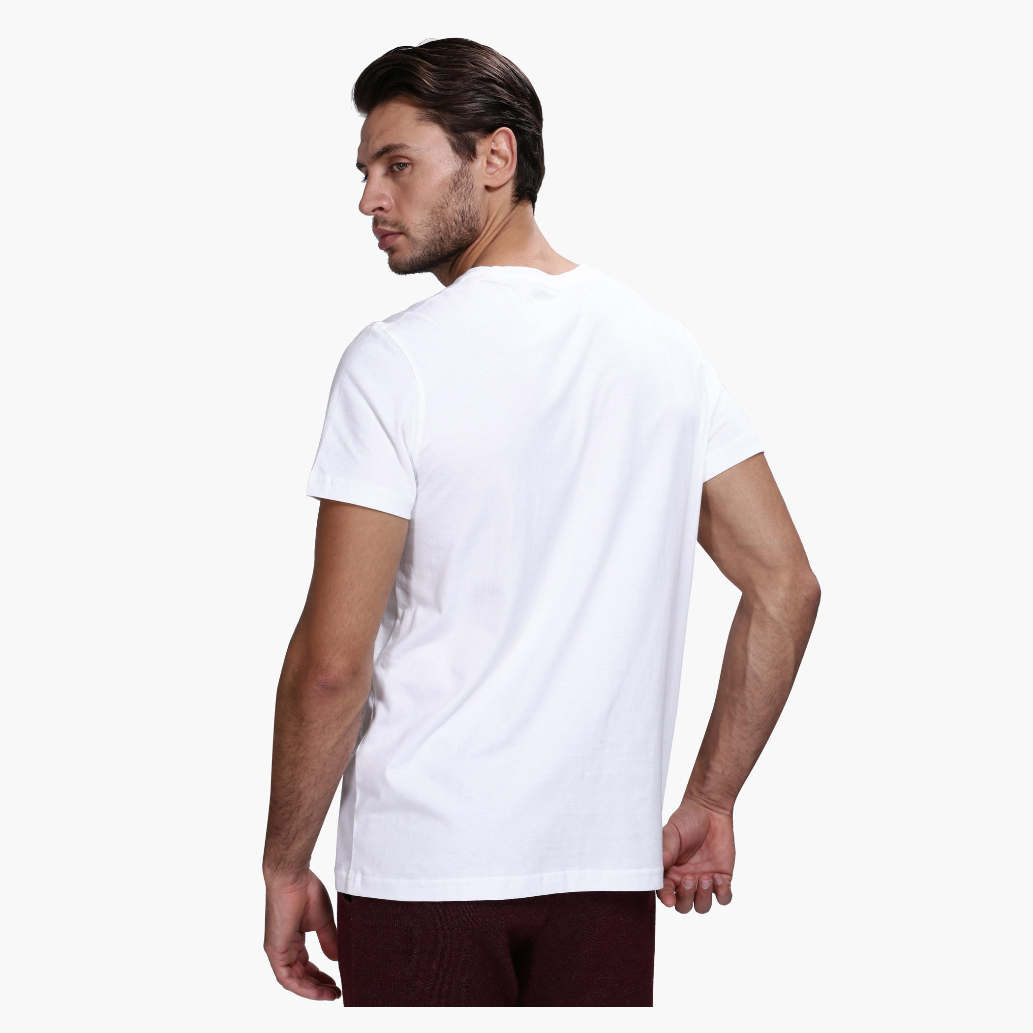 Round Neck T-Shirt with Short Sleeves in Slim Fit-men-clothing-tshirtsandpolos-tshirts-image-2