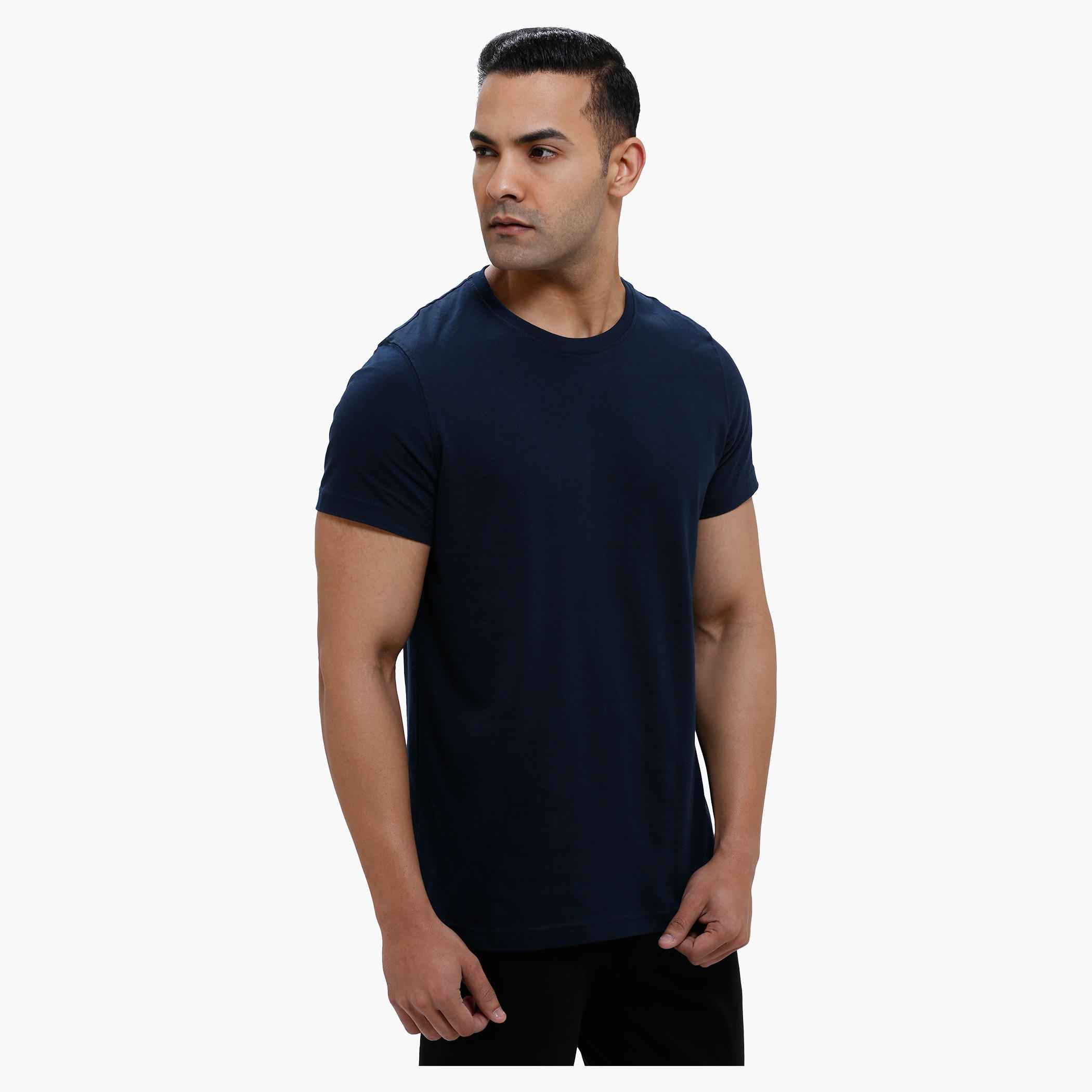 Crew Neck T-Shirt with Short Sleeves in Slim Fit-men-clothing-tshirtsandpolos-tshirts-image-3