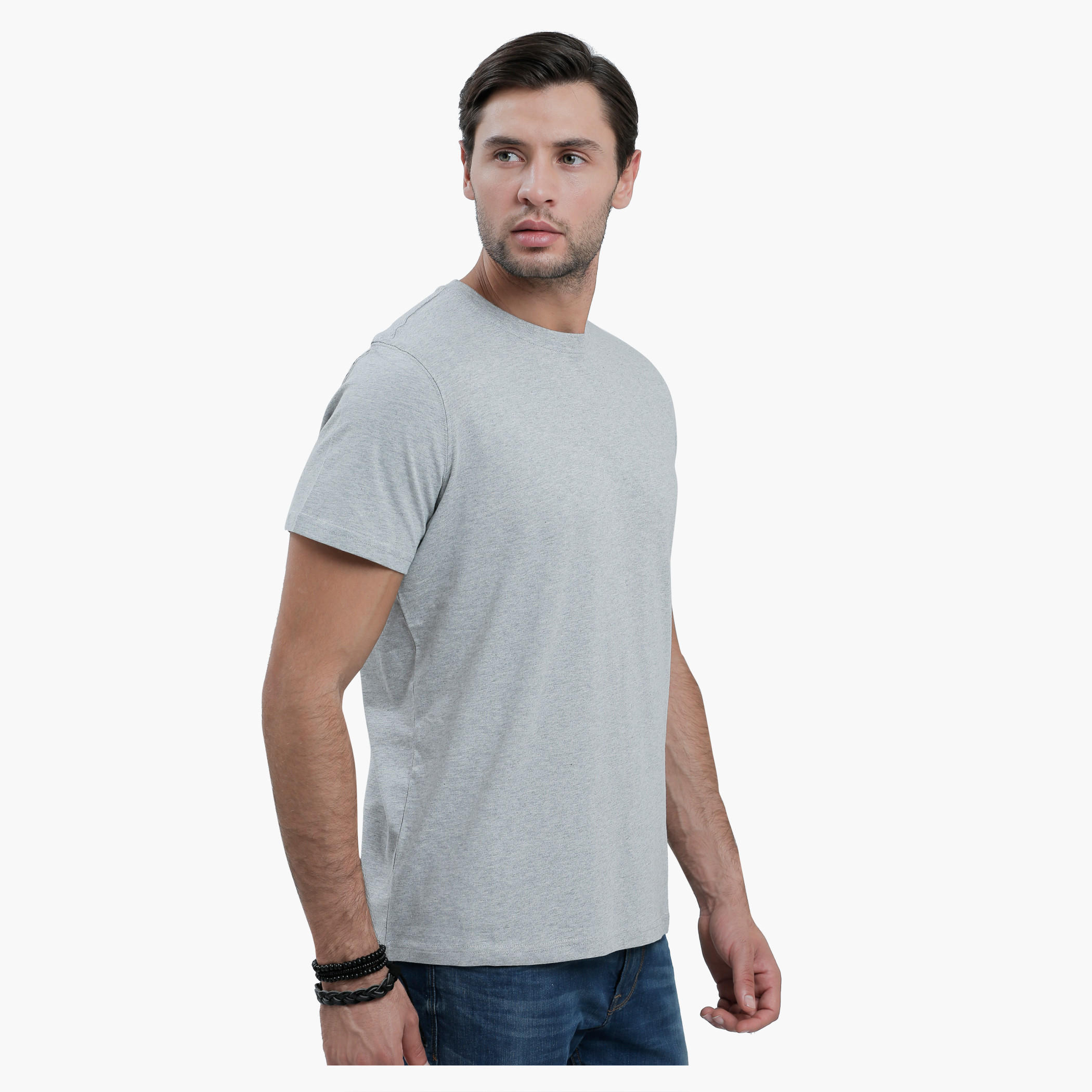 Crew Neck T-Shirt with Short Sleeves in Slim Fit-men-clothing-tshirtsandpolos-tshirts-image-3