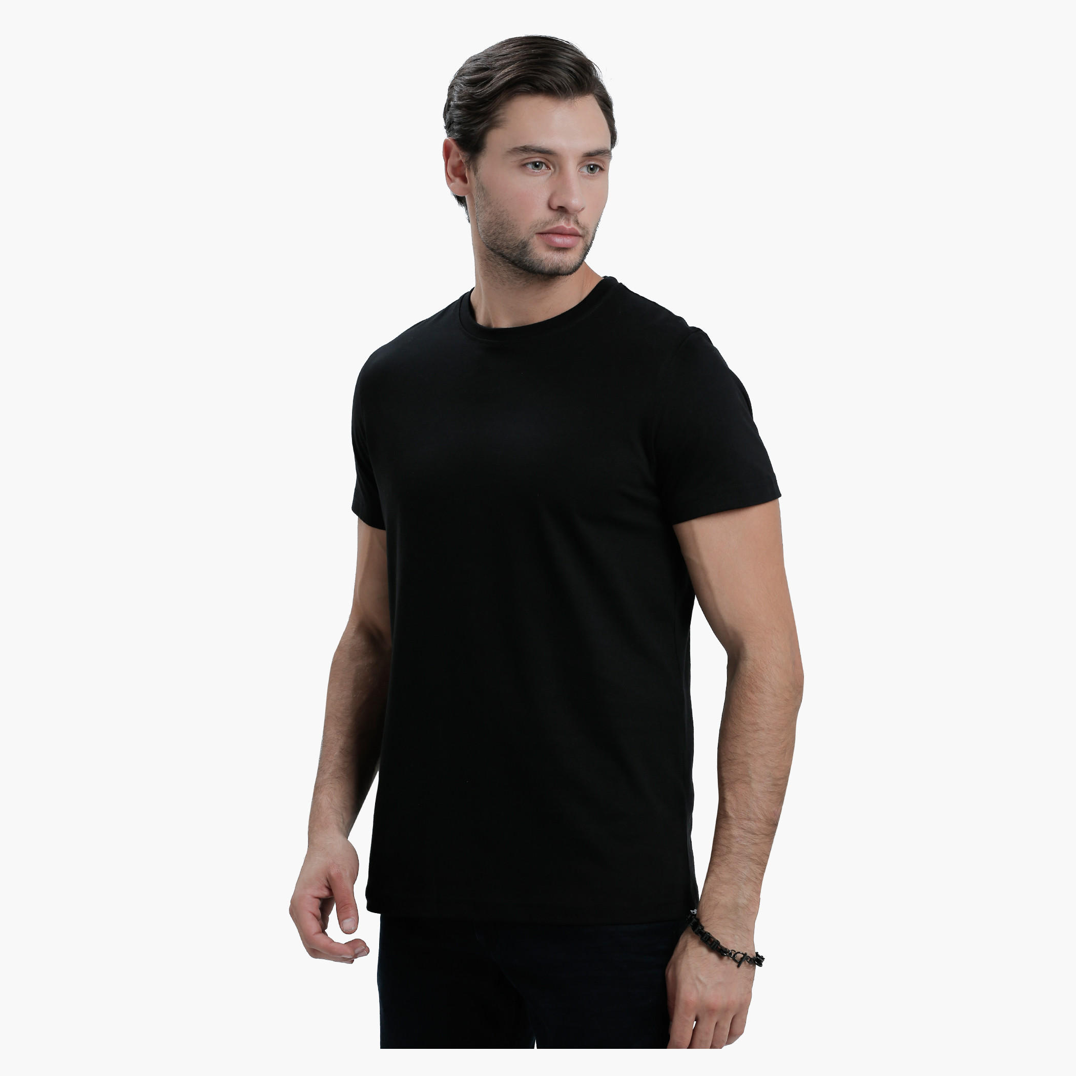 Crew Neck T-Shirt with Short Sleeves in Slim Fit-men-clothing-tshirtsandpolos-tshirts-image-6
