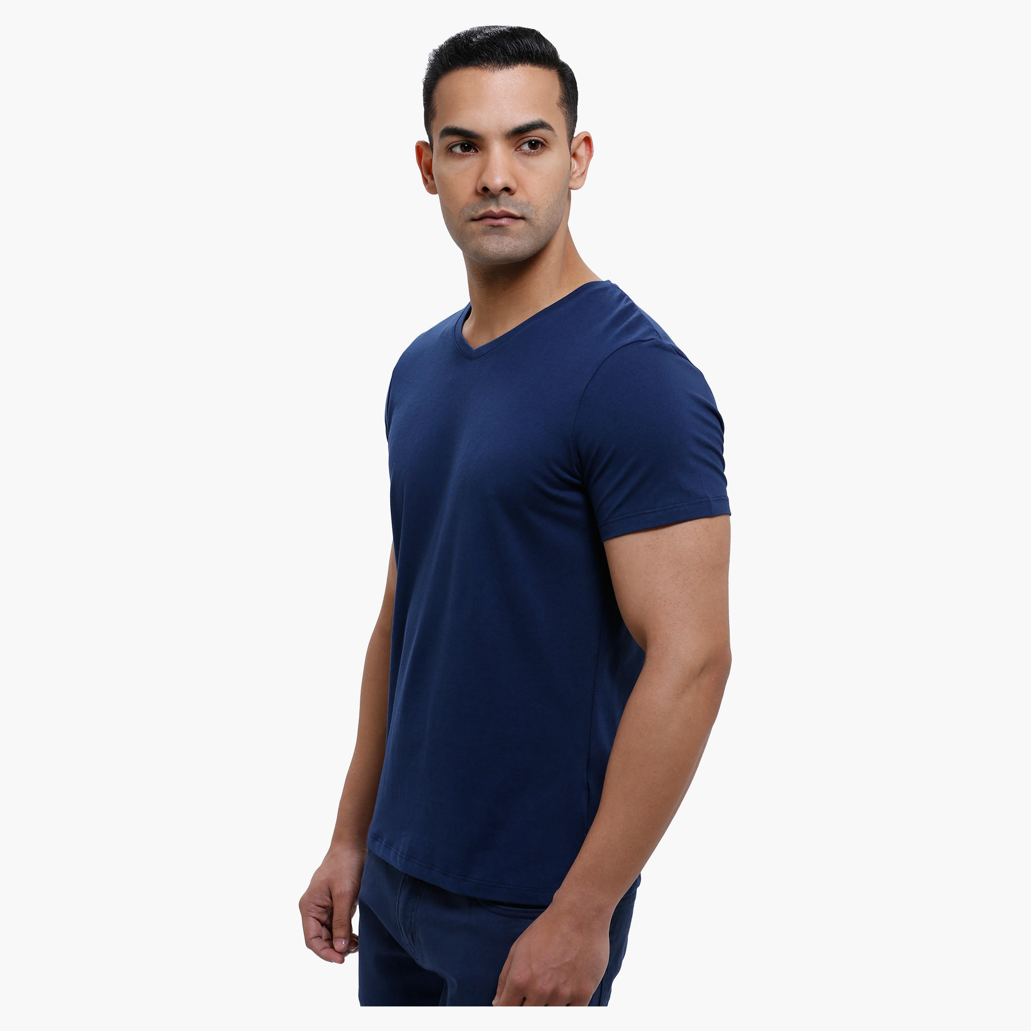 V-Neck T-Shirt with Short Sleeves in Slim Fit-men-clothing-tshirtsandpolos-tshirts-image-3
