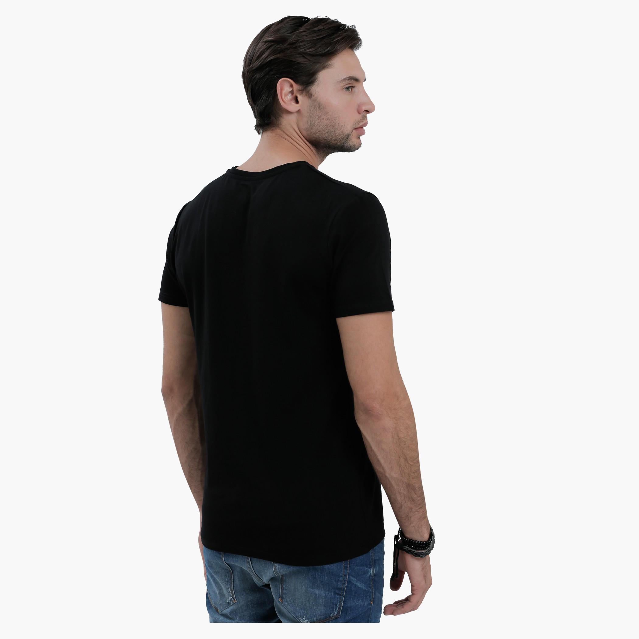 V-Neck T-Shirt with Short Sleeves in Slim Fit-men-clothing-tshirtsandpolos-tshirts-image-2