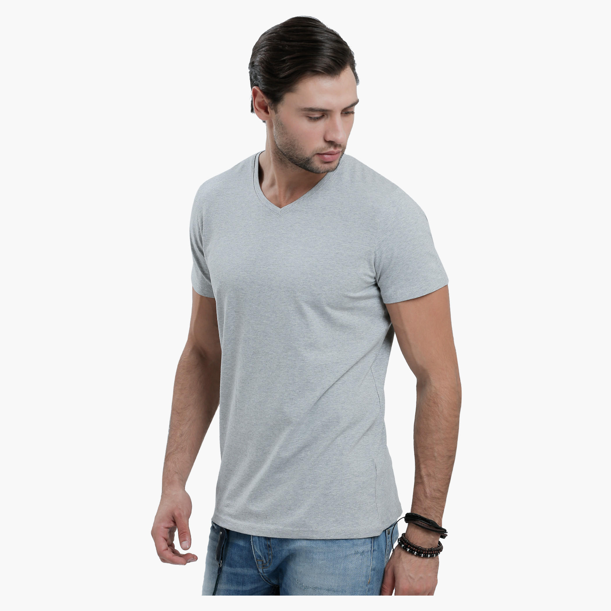V-Neck T-Shirt with Short Sleeves in Slim Fit-men-clothing-tshirtsandpolos-tshirts-image-8