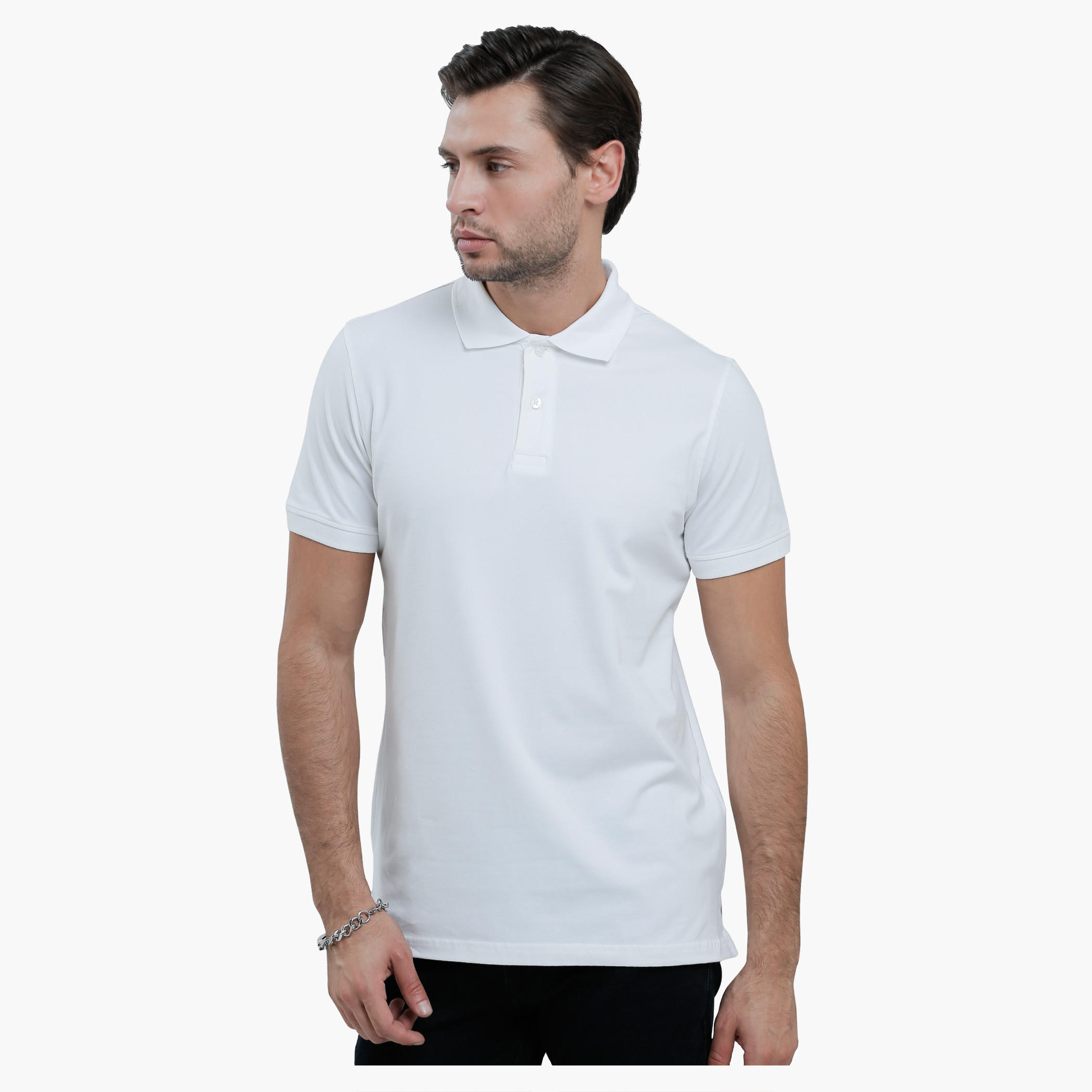 Polo Neck T-Shirt with Short Sleeves in Slim Fit-men-clothing-tshirtsandpolos-polos-image-1