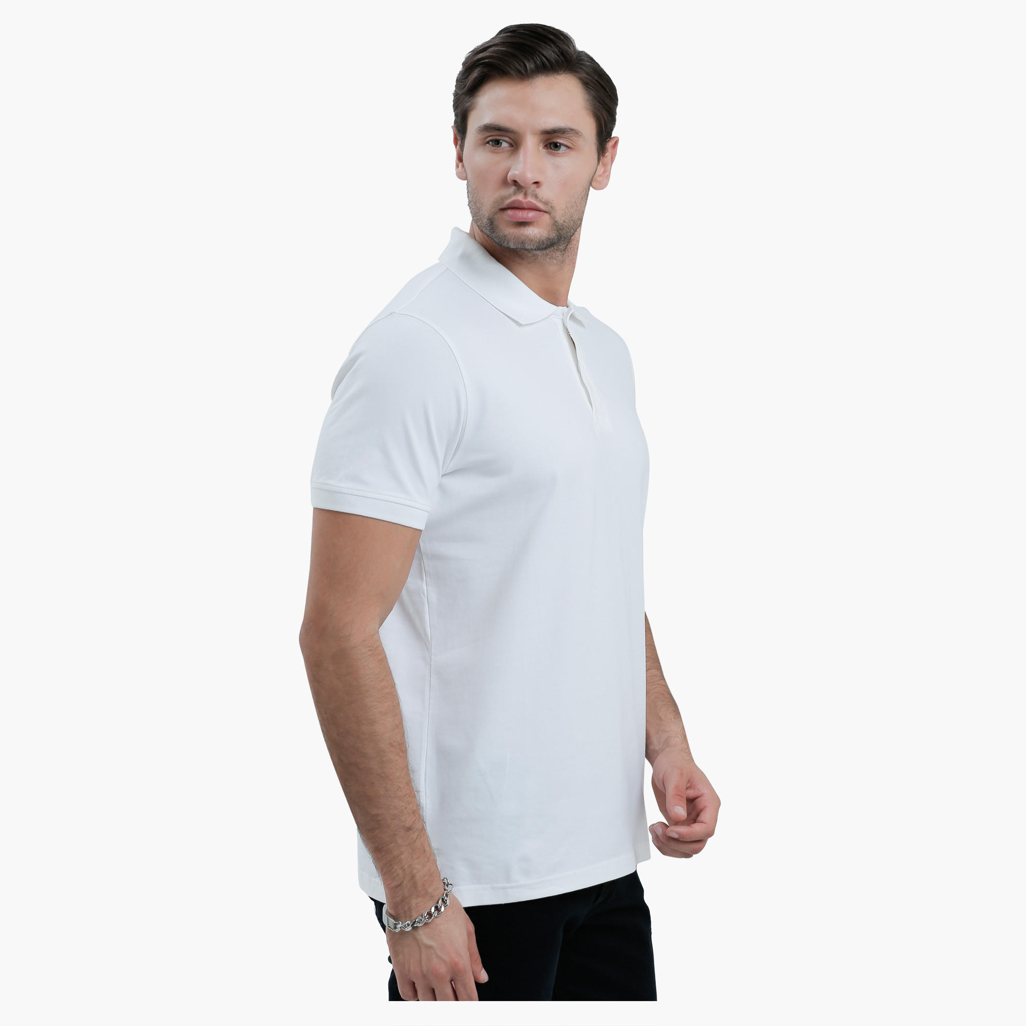 Polo Neck T-Shirt with Short Sleeves in Slim Fit-men-clothing-tshirtsandpolos-polos-image-3