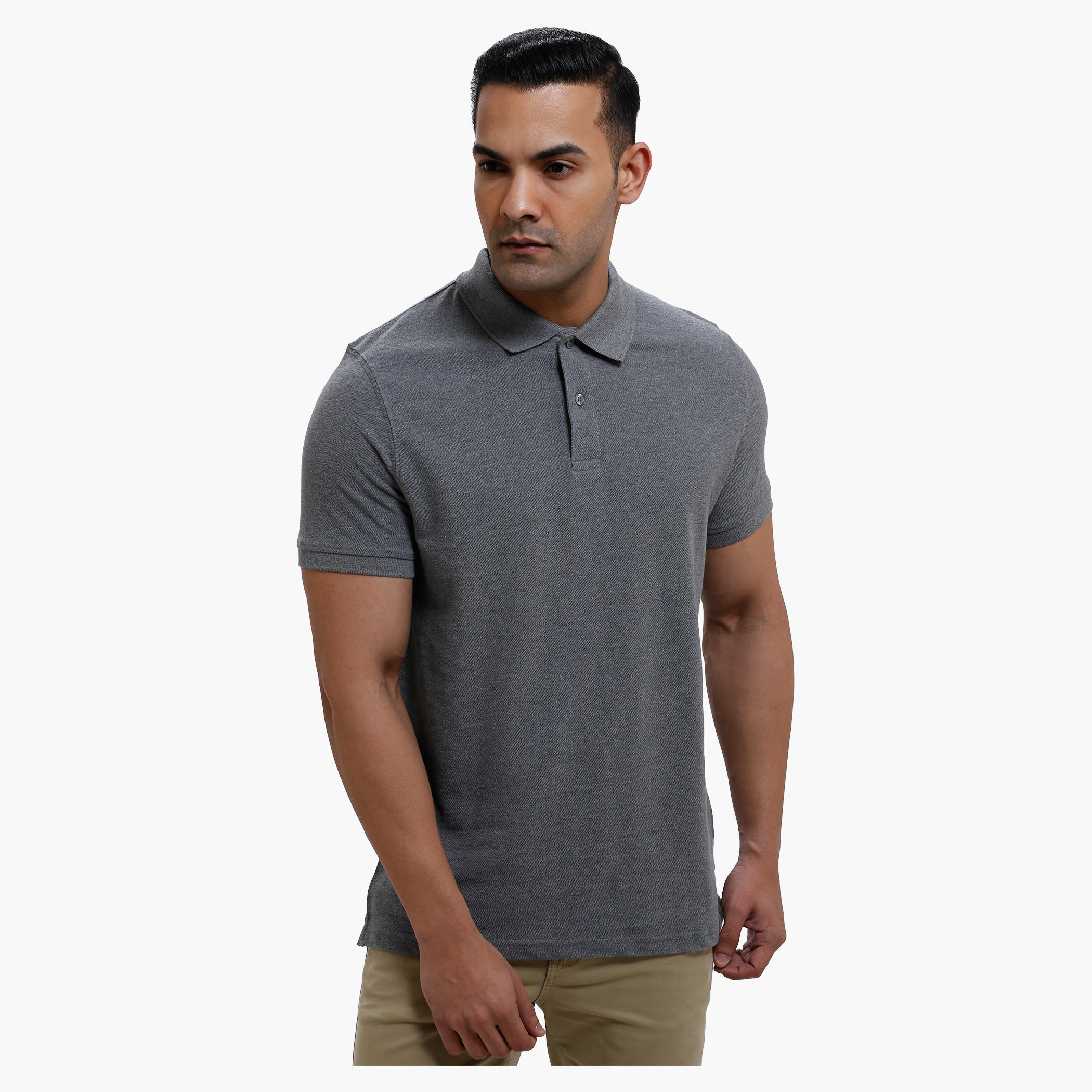 Polo Neck T-Shirt with Short Sleeves-men-clothing-tshirtsandpolos-polos-image-1