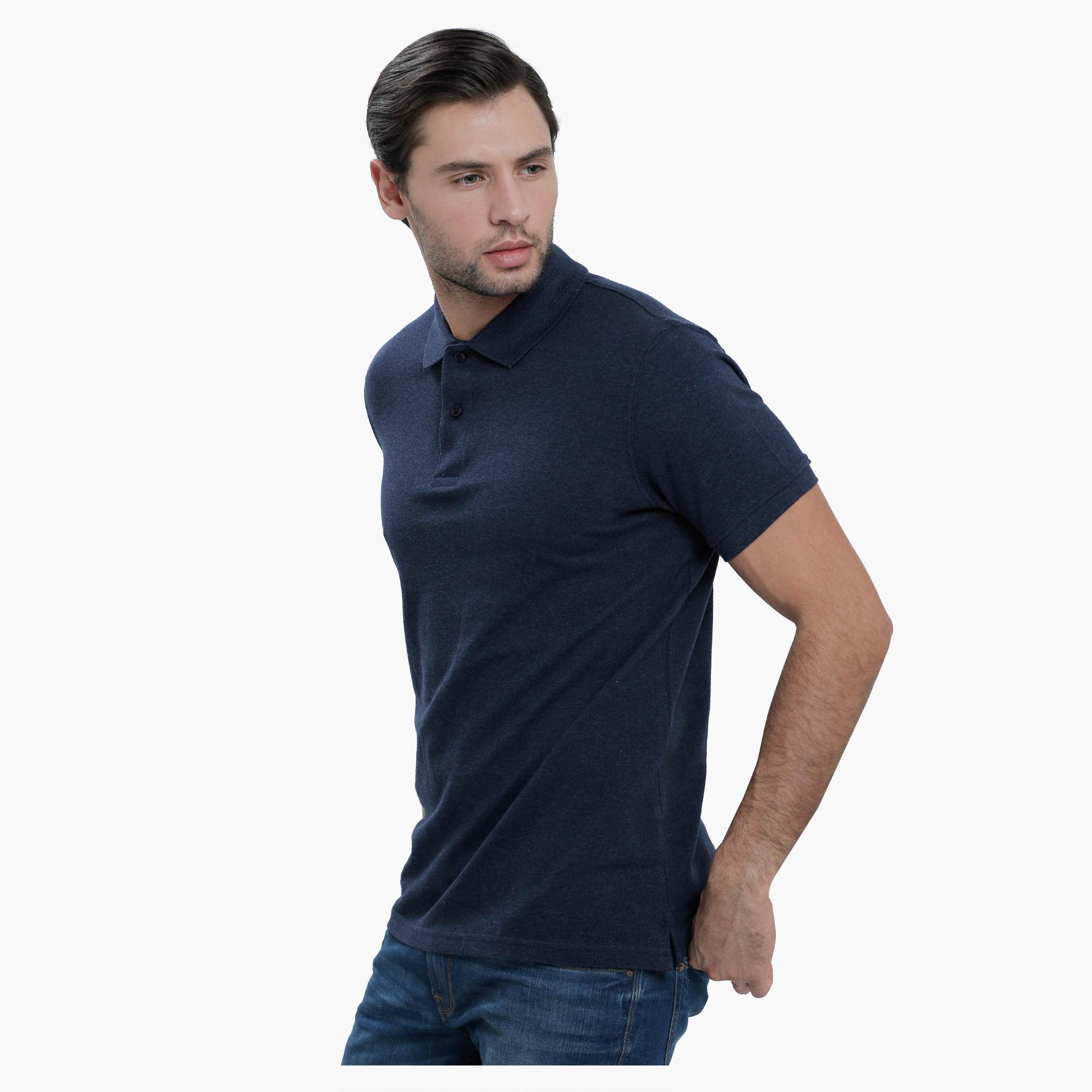 Polo Neck T-Shirt with Short Sleeves in Slim Fit-men-clothing-tshirtsandpolos-polos-image-3