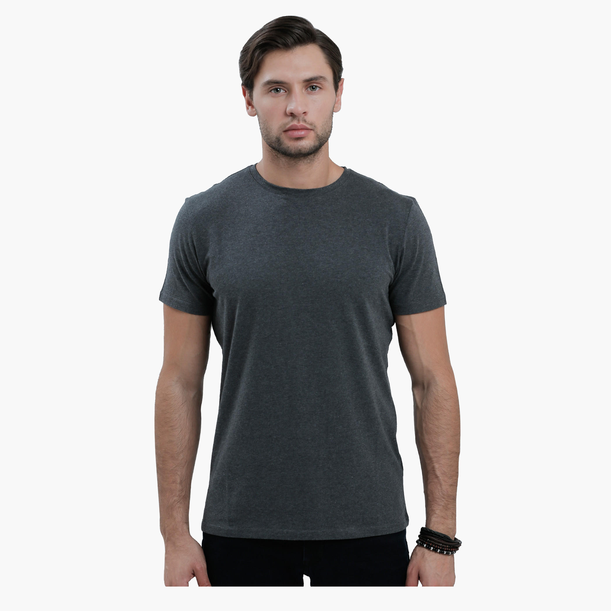 Round Neck T-Shirt with Short Sleeves in Slim Fit-men-clothing-tshirtsandpolos-tshirts-image-1