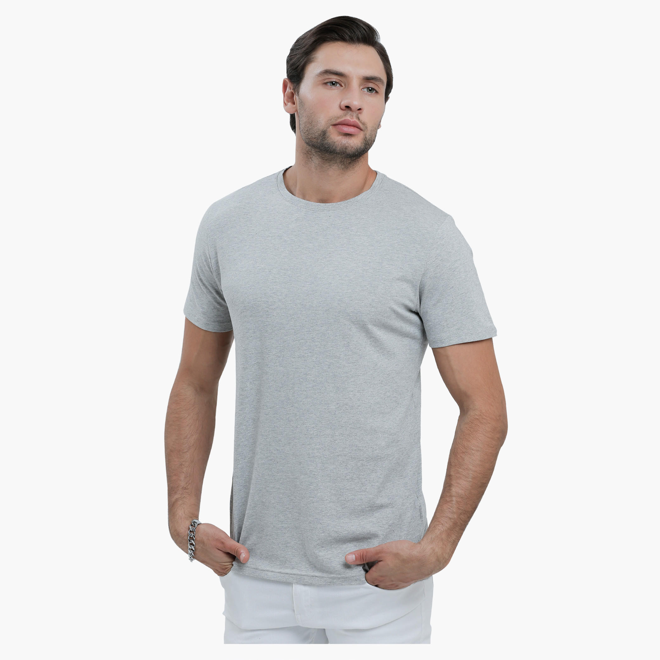 Round Neck T-Shirt with Short Sleeves in Slim Fit-men-clothing-tshirtsandpolos-tshirts-image-6
