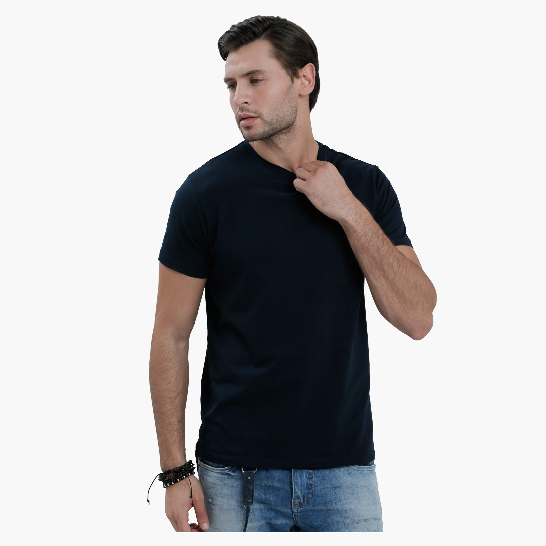 Round Neck T-Shirt with Short Sleeves in Slim Fit-men-clothing-tshirtsandpolos-tshirts-image-16