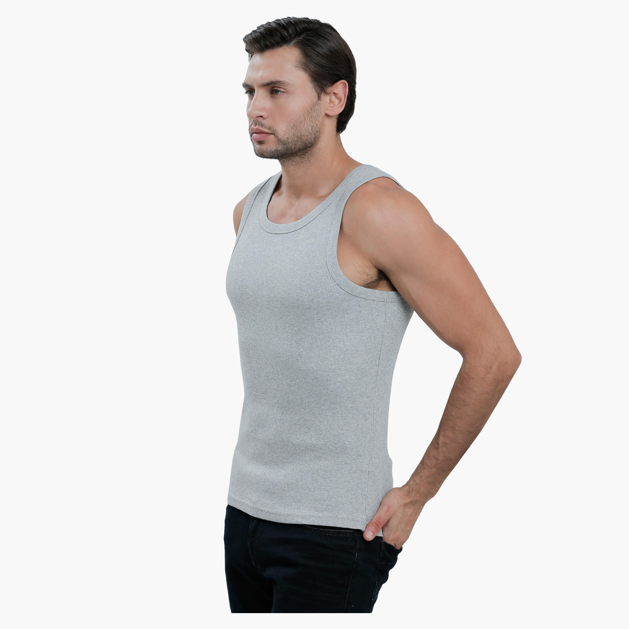 Sleeveless T-Shirt with Round Neck in Slim Fit-men-clothing-tshirtsandpolos-vests-image-8