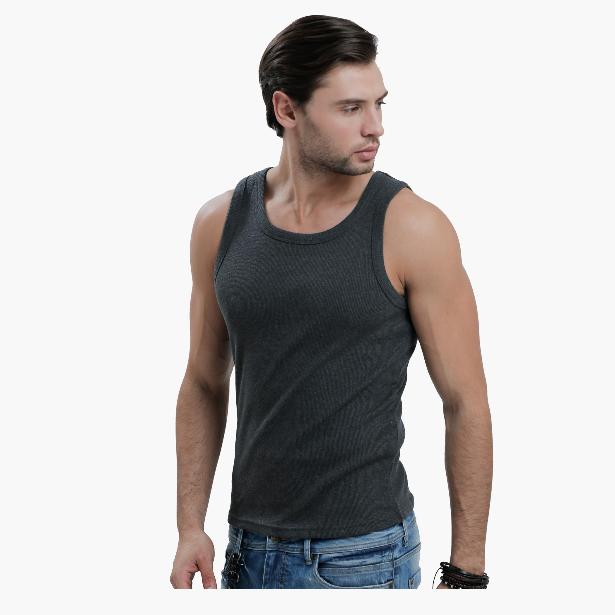 Sleeveless T-Shirt with Round Neck in Slim Fit-men-clothing-tshirtsandpolos-vests-image-13