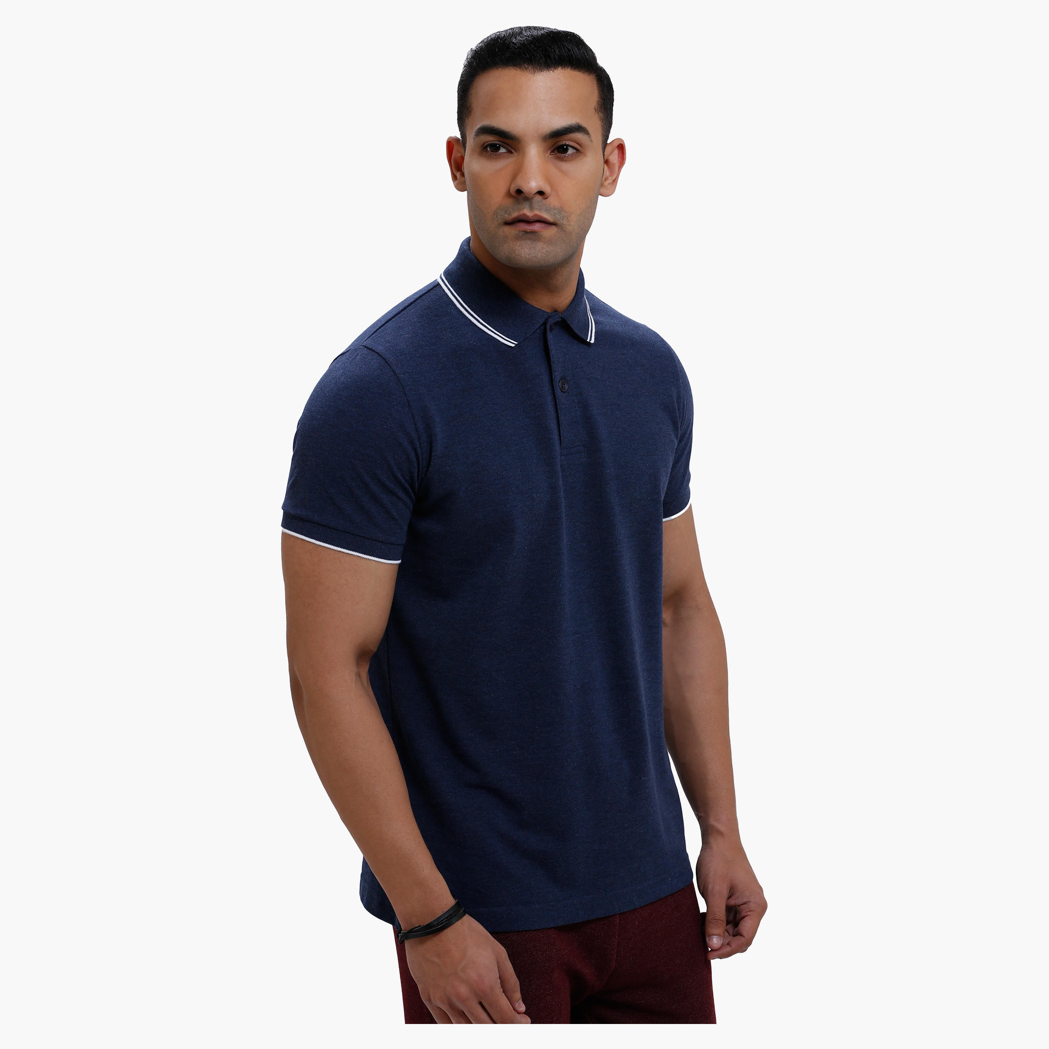 Polo Neck T-Shirt with Short Sleeves in Slim Fit-men-clothing-tshirtsandpolos-polos-image-3