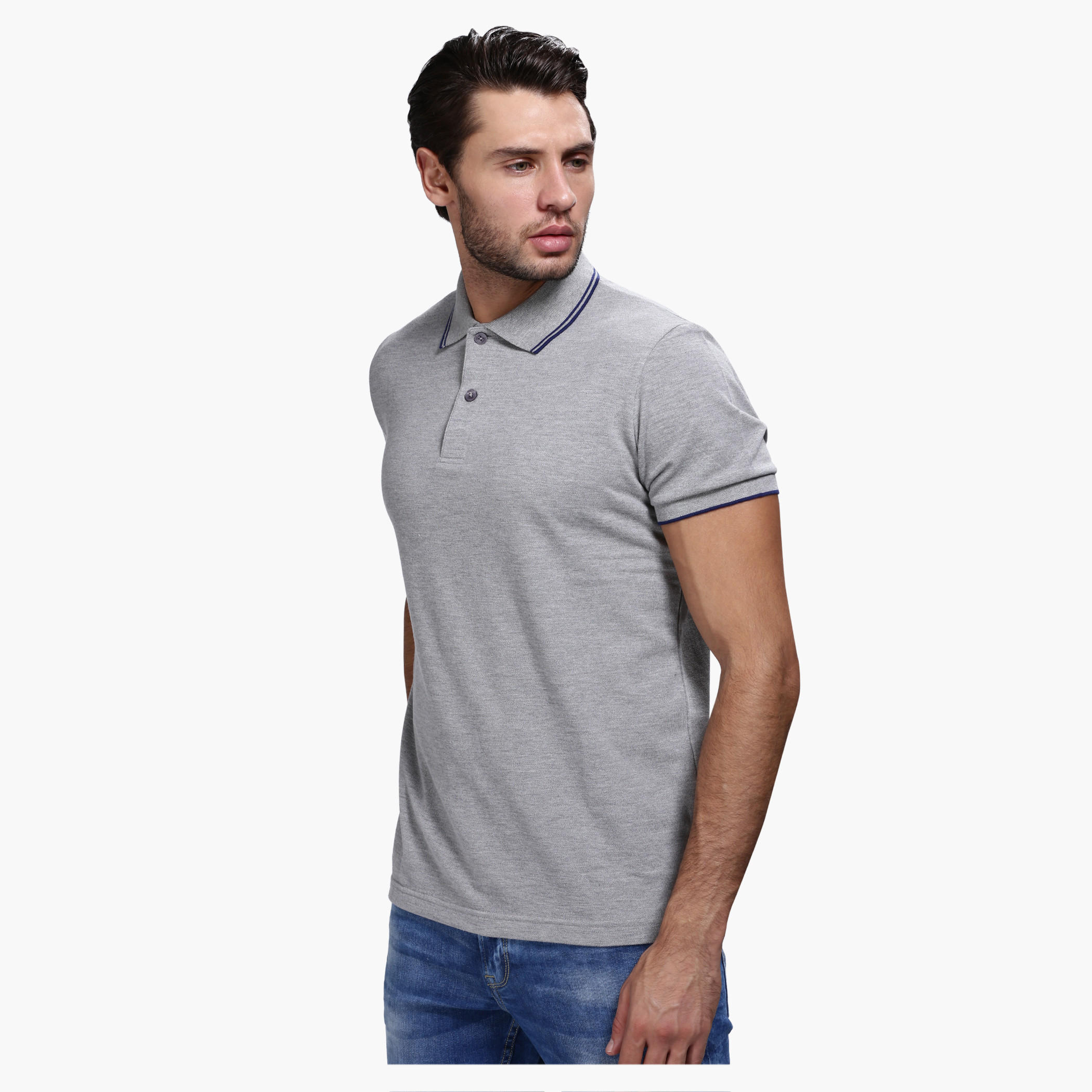 Polo Neck T-Shirt with Short Sleeves-men-clothing-tshirtsandpolos-polos-image-3