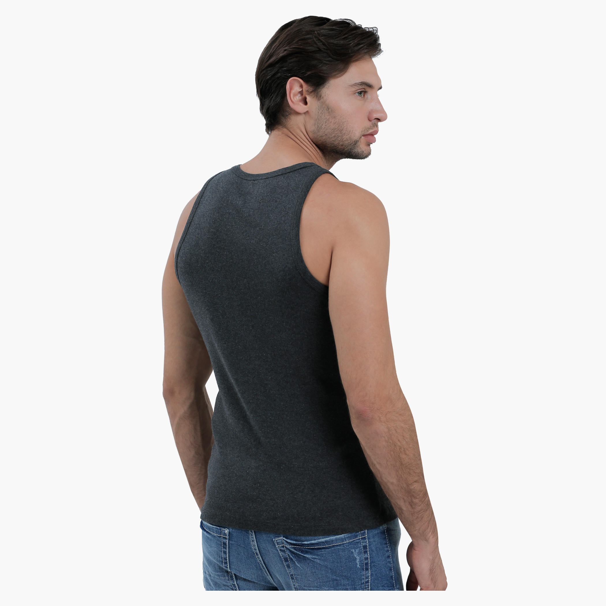 Sleeveless T-Shirt with Round Neck in Slim Fit-men-clothing-tshirtsandpolos-vests-image-4