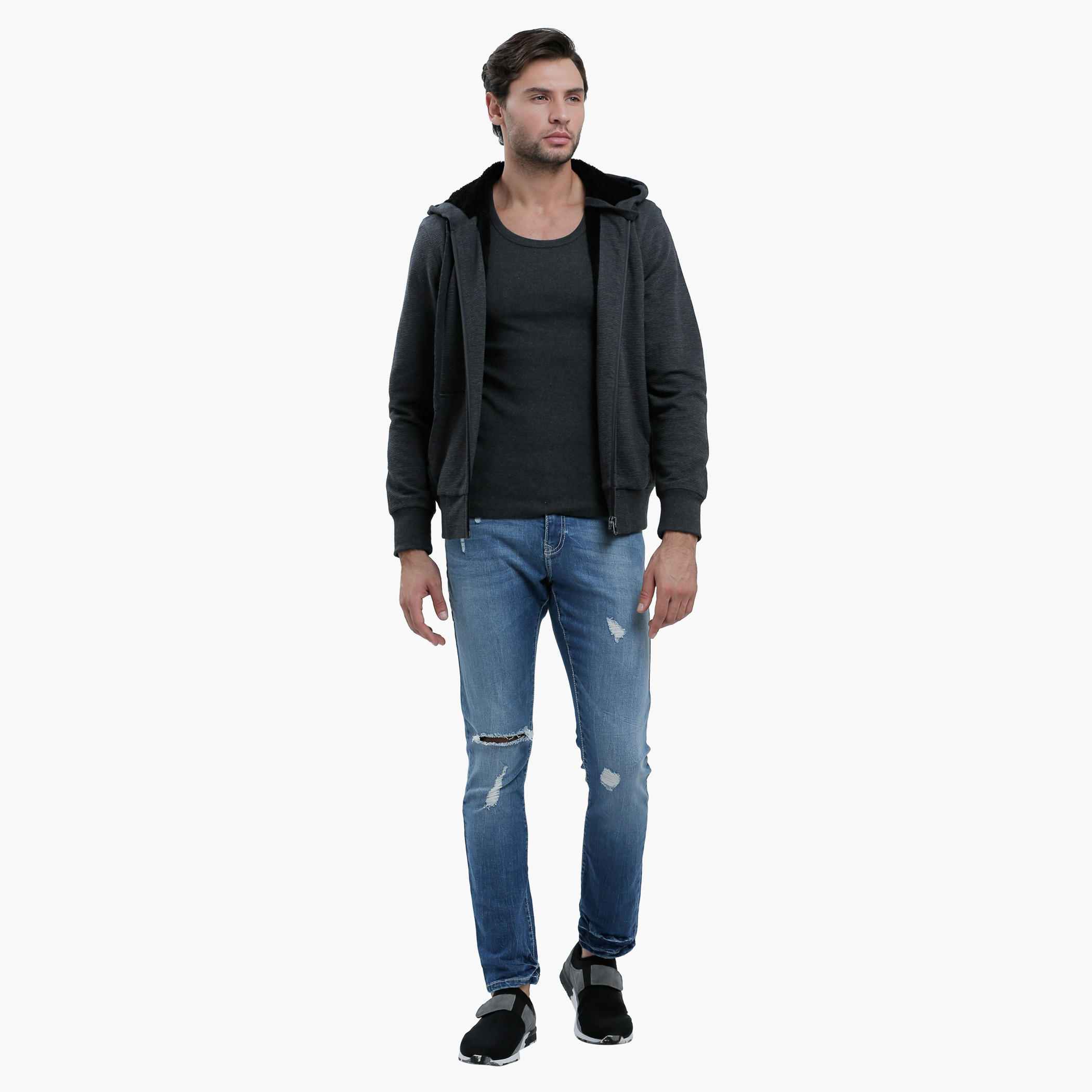 Sleeveless T-Shirt with Round Neck in Slim Fit-men-clothing-tshirtsandpolos-vests-image-5
