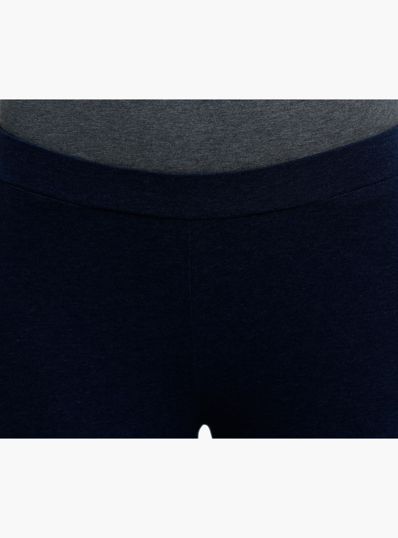 Cropped Leggings with Elasticised Waistband in Slim Fit-women-clothing-bottoms-leggings-image-4