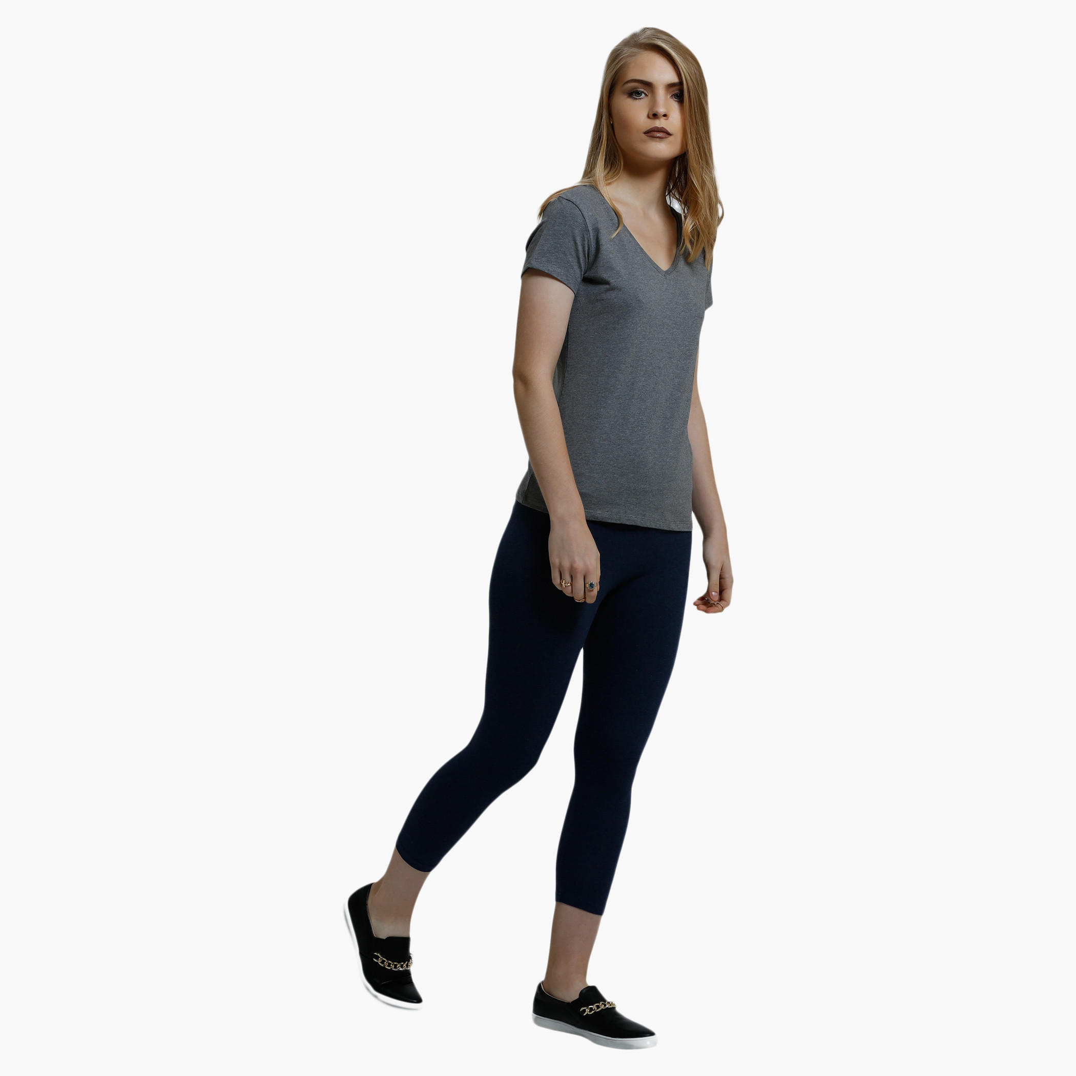 Cropped Leggings with Elasticised Waistband in Slim Fit-women-clothing-bottoms-leggings-image-5