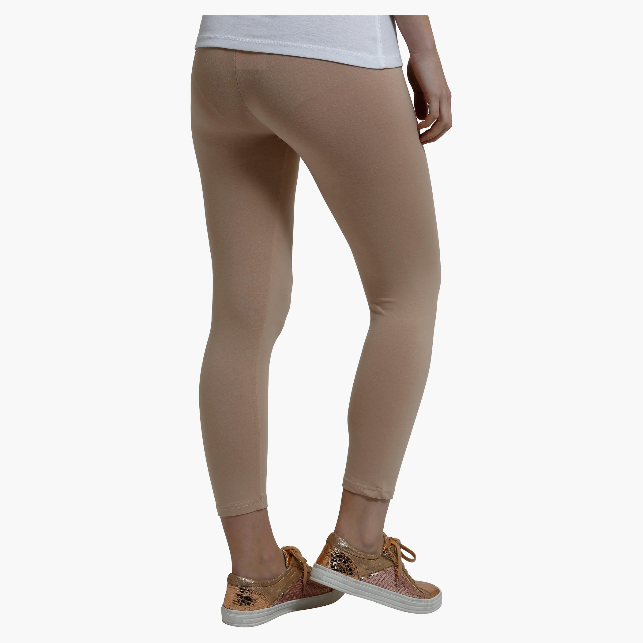 Cropped Leggings with Elasticised Waistband in Slim Fit-women-clothing-bottoms-leggings-image-7