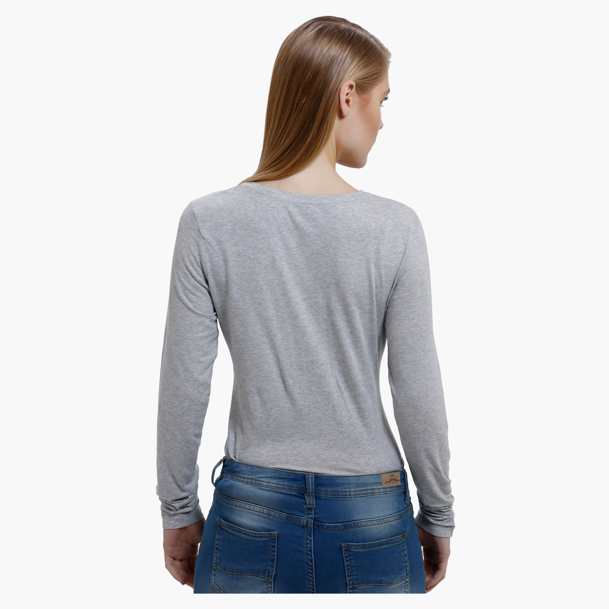 Melange Long Sleeves Round Neck T-Shirt-women-clothing-tshirts-image-4