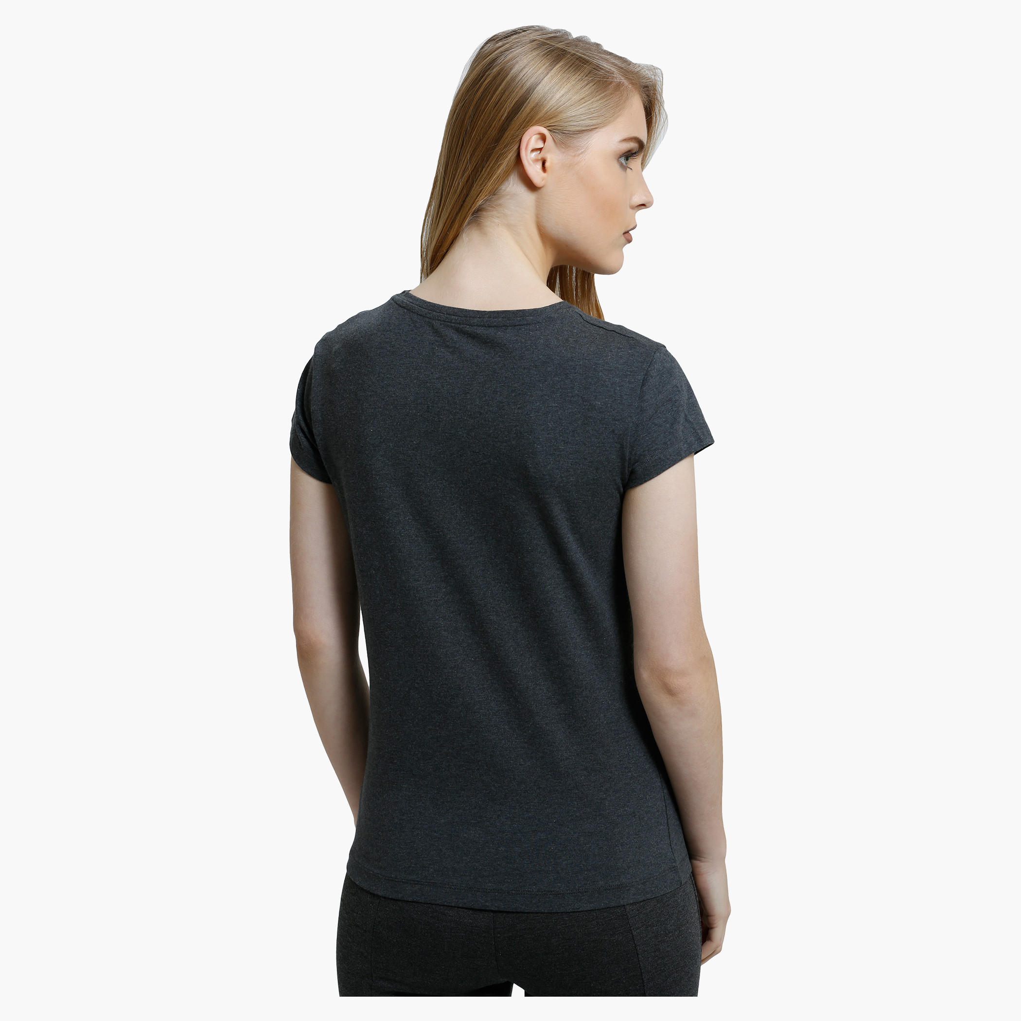 Round Neck T-Shirt with Short Sleeves in Regular Fit-women-clothing-tshirts-image-2