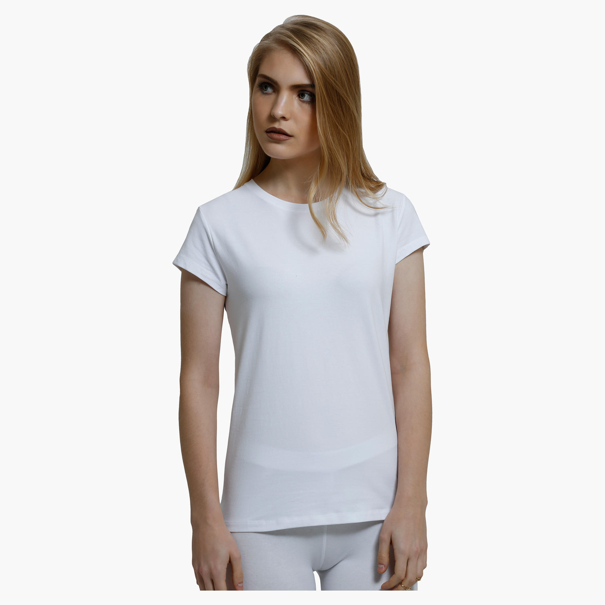 Round Neck T-Shirt with Short Sleeves in Regular Fit-women-clothing-tshirts-image-6