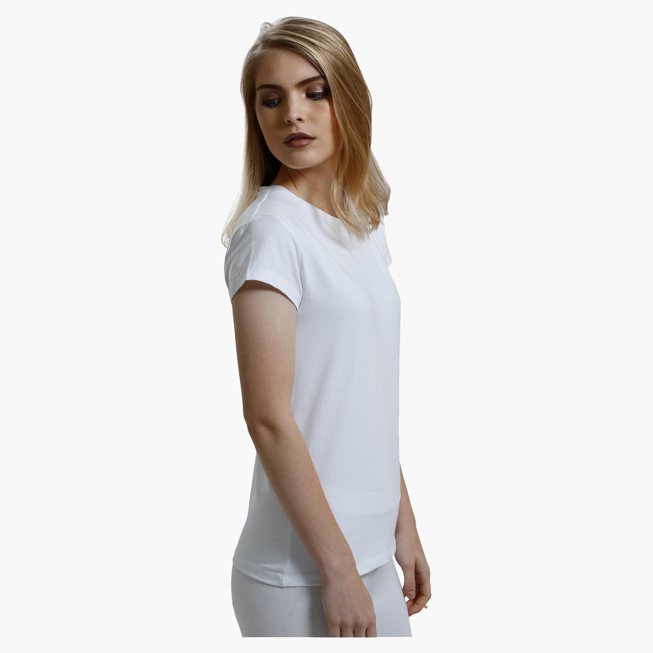 Round Neck T-Shirt with Short Sleeves in Regular Fit-women-clothing-tshirts-image-8