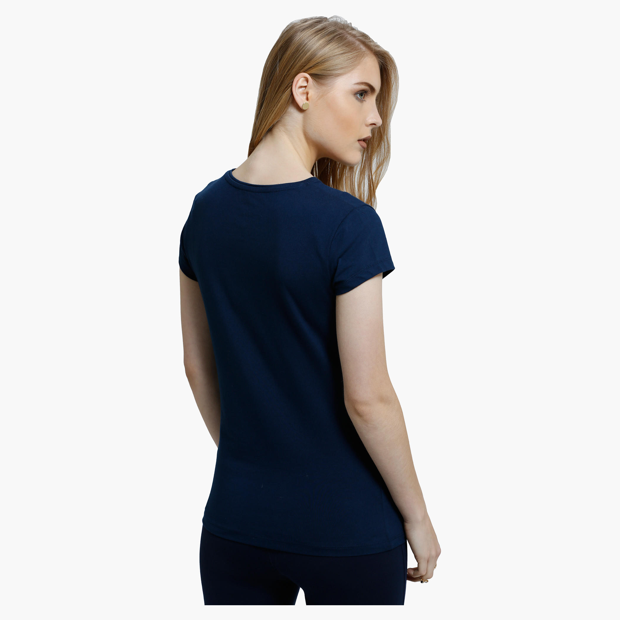 Round Neck T-Shirt with Short Sleeves in Regular Fit-women-clothing-tshirts-image-17