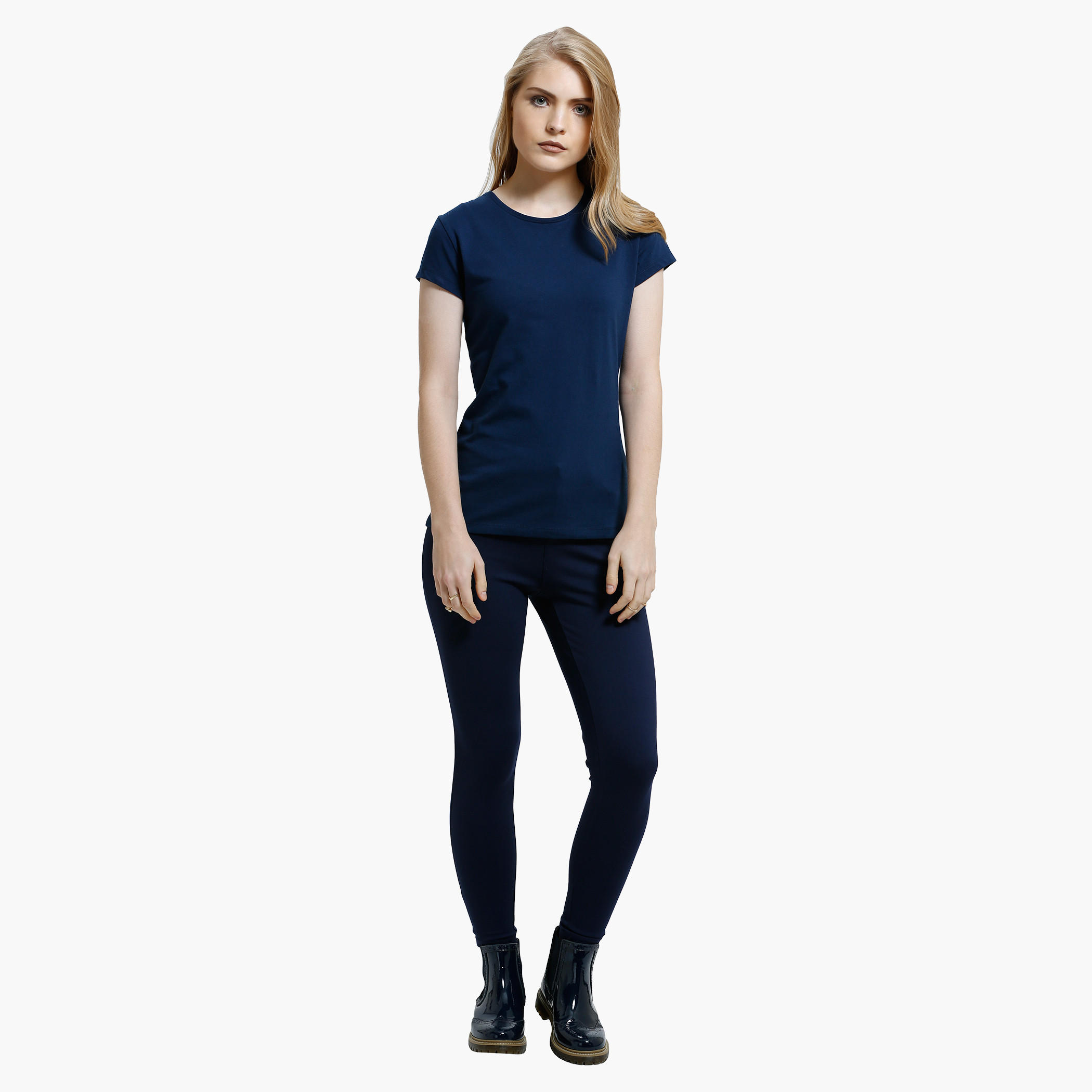 Round Neck T-Shirt with Short Sleeves in Regular Fit-women-clothing-tshirts-image-20
