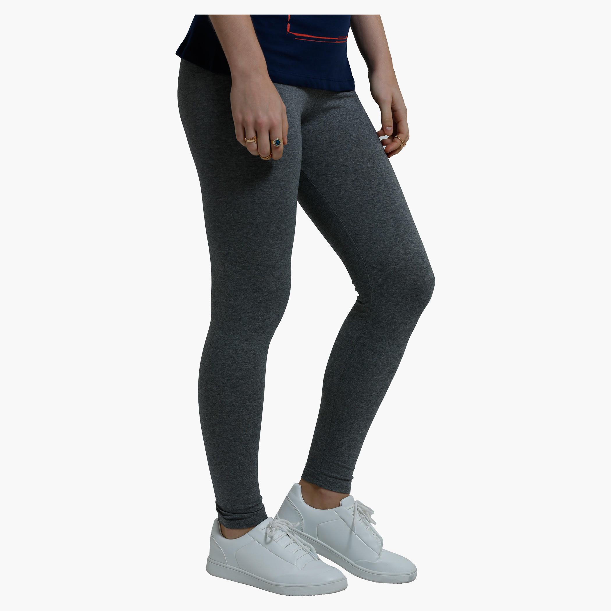 Full Length Leggings with Elasticised Waistband in Slim Fit-women-clothing-bottoms-leggings-image-8