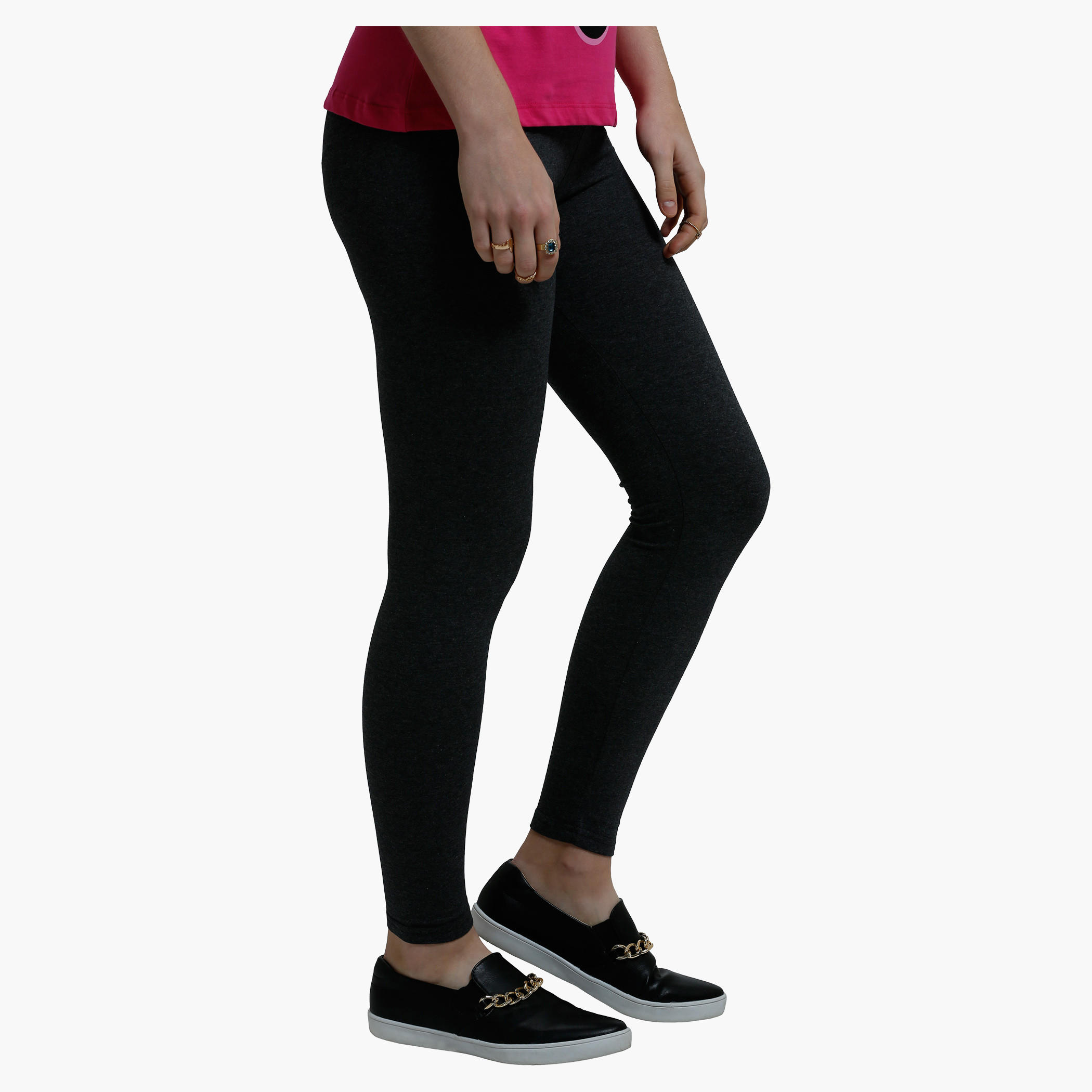 Full Length Leggings with Elasticised Waistband in Slim Fit-women-clothing-bottoms-leggings-image-13