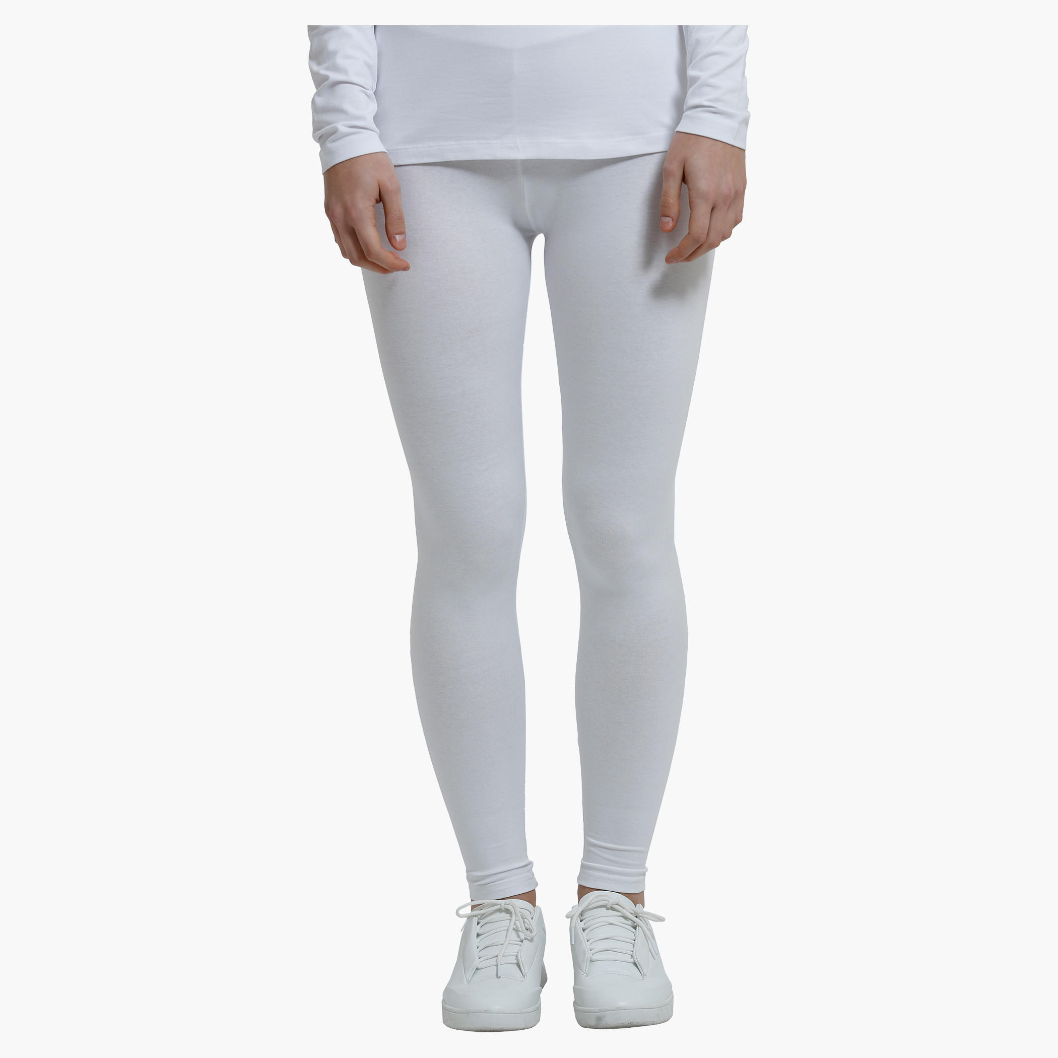 Full Length Leggings with Elasticised Waistband in Slim Fit-women-clothing-bottoms-leggings-image-16