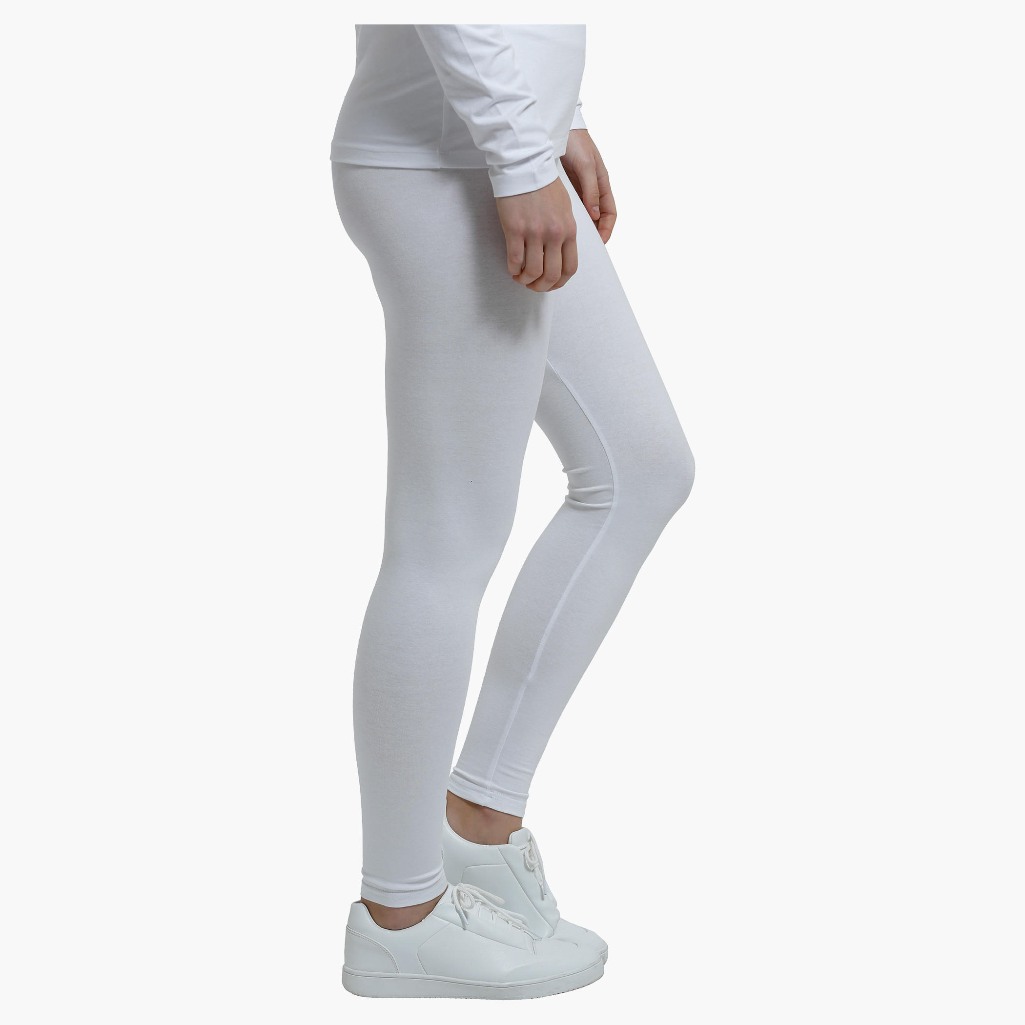 Full Length Leggings with Elasticised Waistband in Slim Fit-women-clothing-bottoms-leggings-image-18