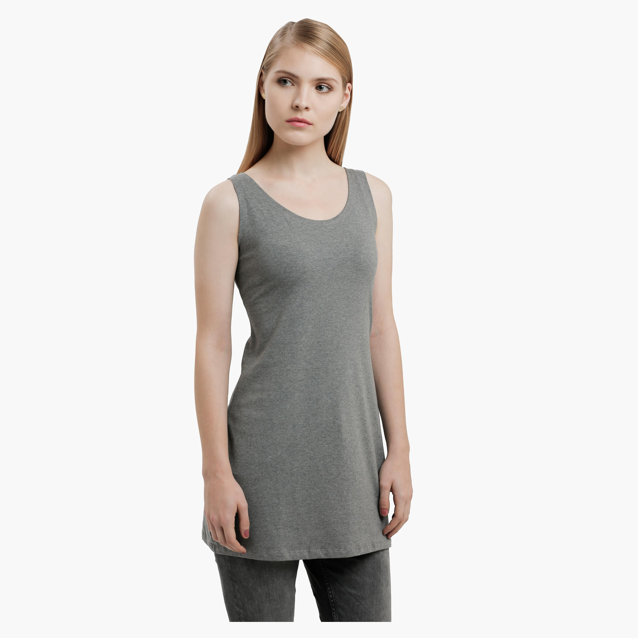 Sleeveless Long Vest with Round Neck-women-clothing-tshirts-image-3