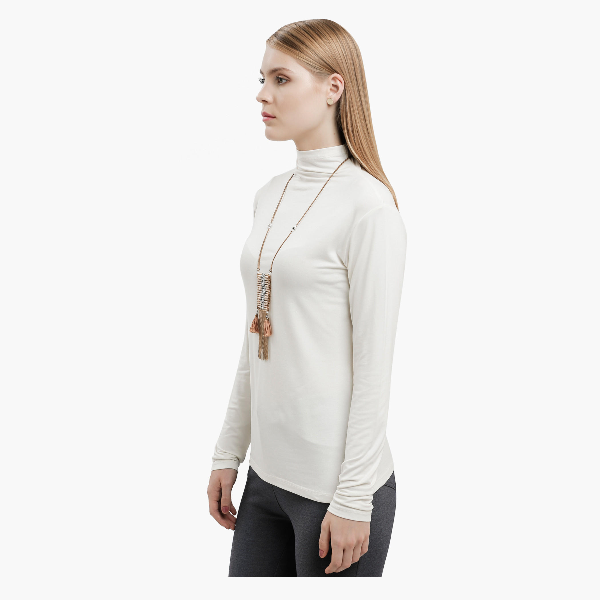 Long Sleeves Top with Mock Turtleneck-women-clothing-tshirts-image-3