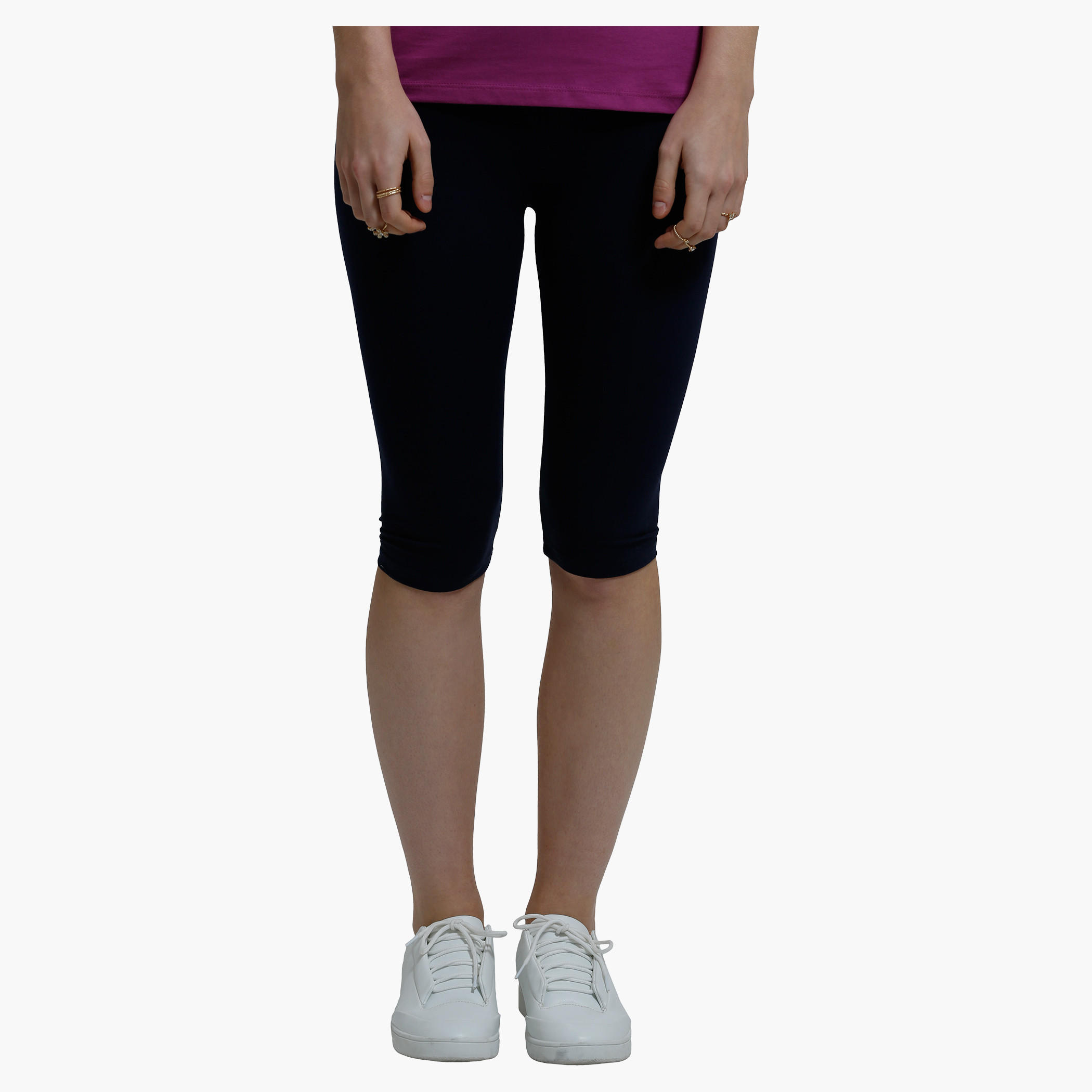 Leggings with Elasticised Waistband in Slim Fit-women-clothing-bottoms-leggings-image-1