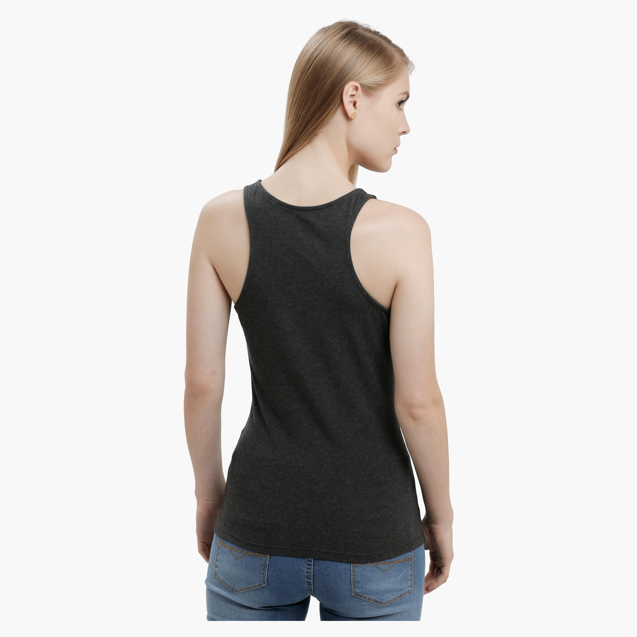 Sleeveless Round Neck Vest with Racerback-women-clothing-tshirts-image-2
