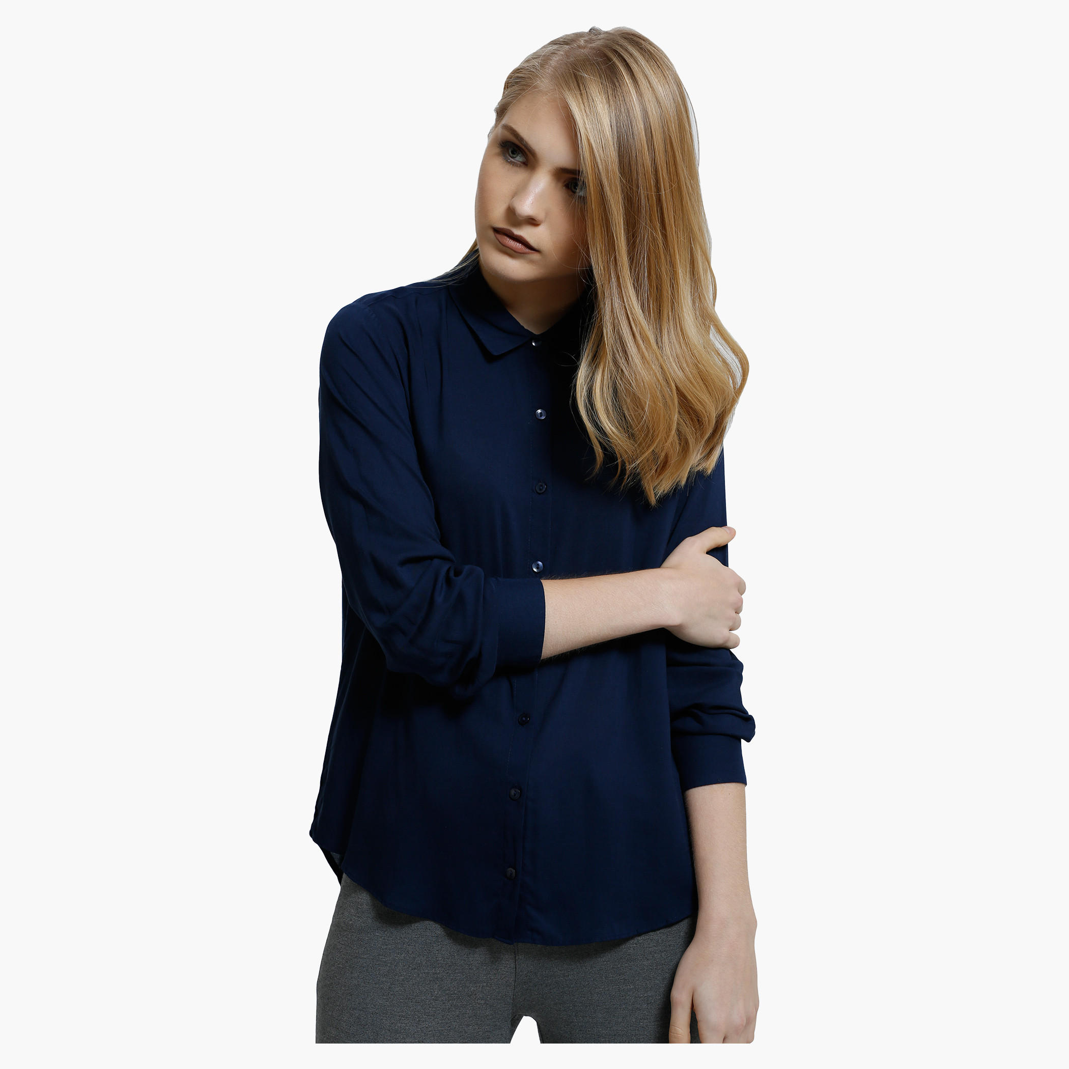 Woven Top with Long Sleeves in Regular Fit-women-clothing-shirtsandblouses-blouses-image-5