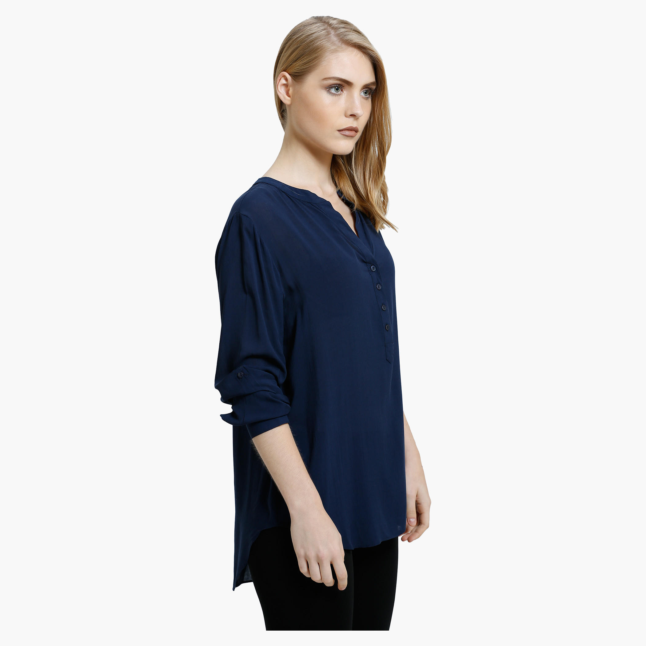 V-Neck Top with Long Sleeves-women-clothing-shirtsandblouses-blouses-image-3